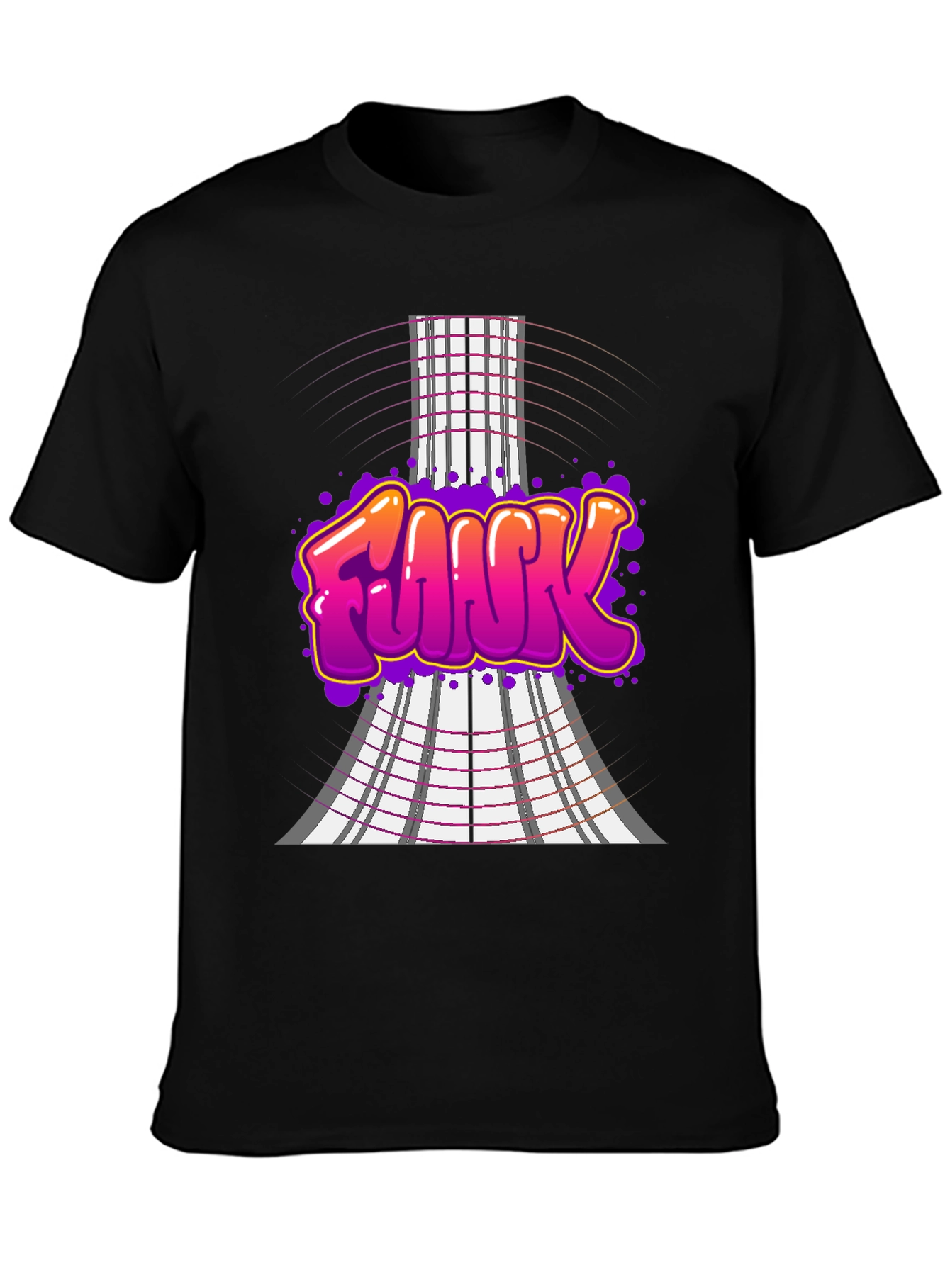 Funky Graffiti Style T-Shirt - Black