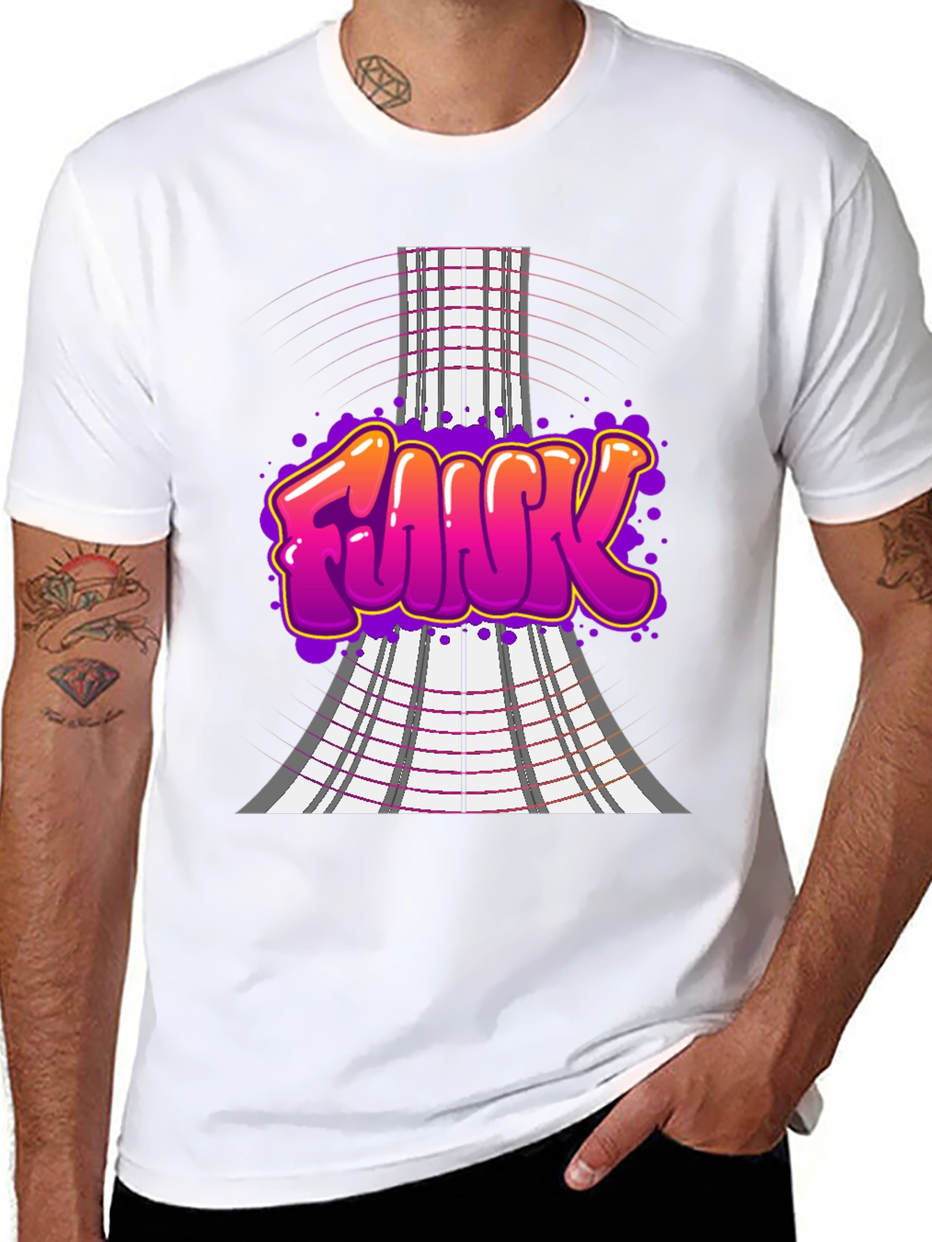 Funky Graffiti Style T-Shirt - Black