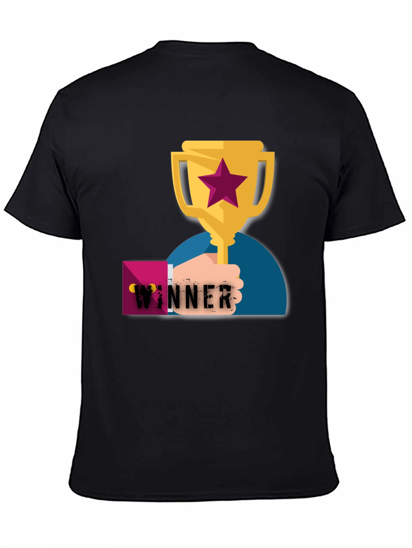 Winner Graphic Tee - Black Cotton T-Shirt