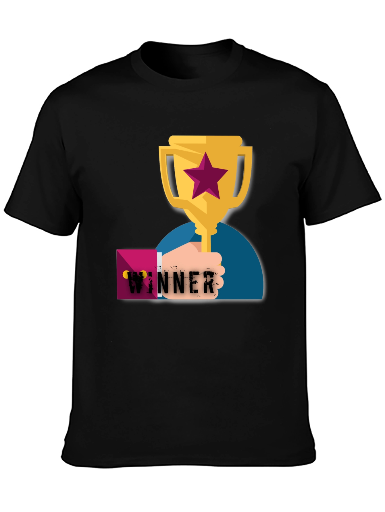 Winner Graphic Tee - Black Cotton T-Shirt