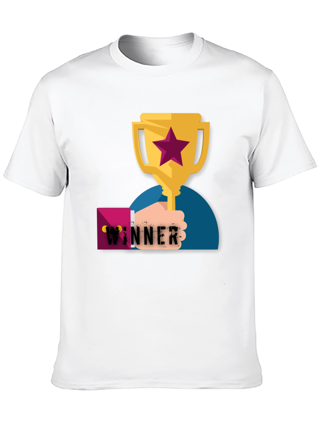 Winner Graphic Tee - Black Cotton T-Shirt