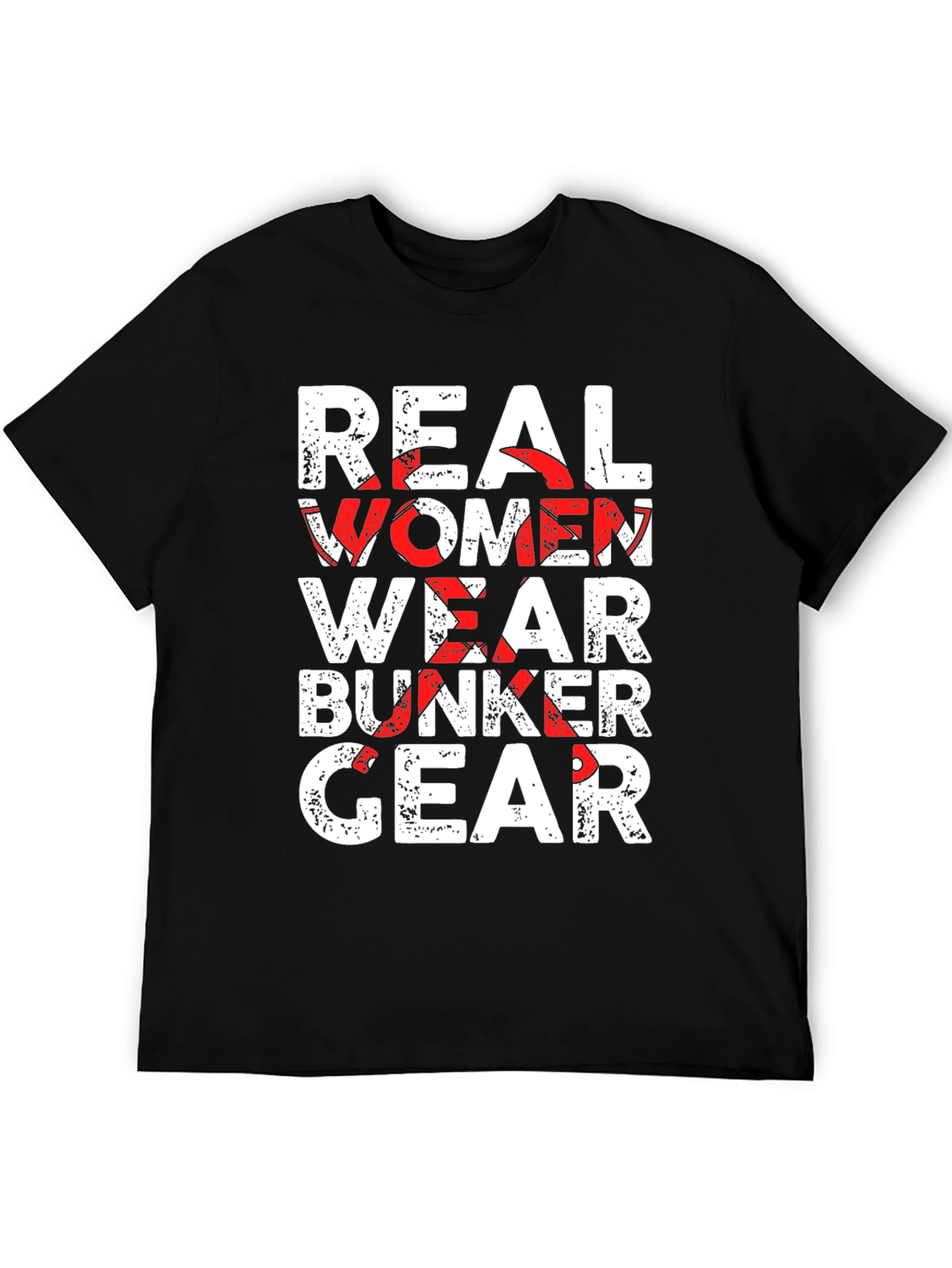 Real Women Wear Bunker Gear T-Shirt - Black