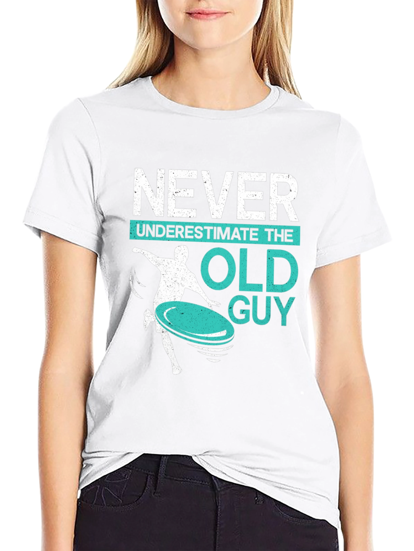 Never Underestimate The Old Guy Black Graphic Tee