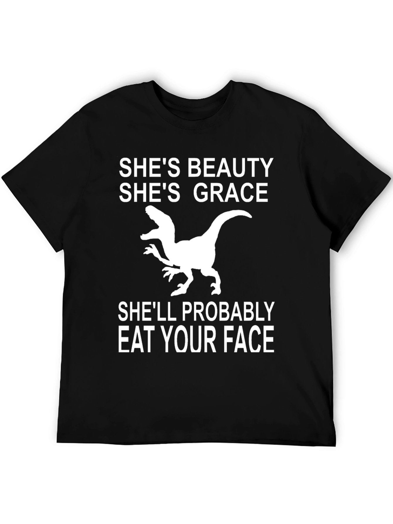 Funny Dinosaur Graphic T-Shirt - Beauty and Grace