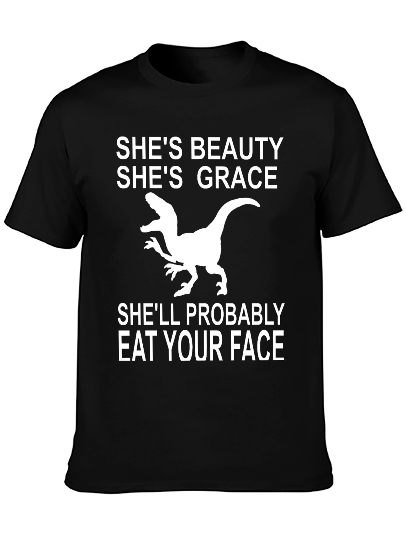 Funny Dinosaur Graphic T-Shirt - Beauty and Grace
