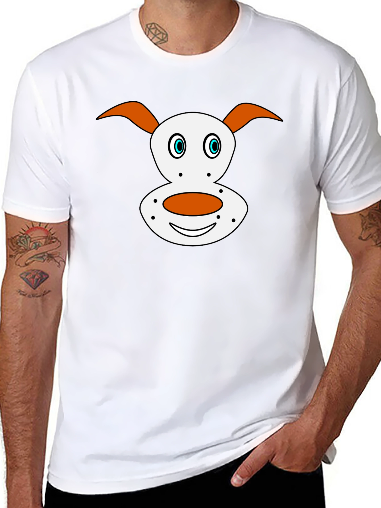 Cartoon Dog Face T-Shirt | Cute Dog Graphic Tee | Funny Dog Lover Shirt | Dog Lover Gift | Free Shipping $50+
