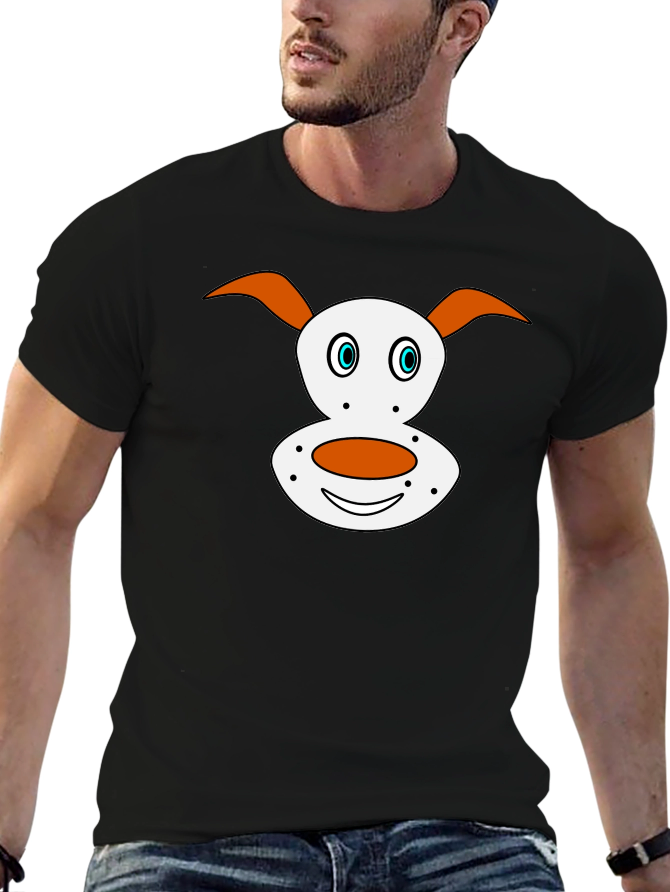 Cartoon Dog Face T-Shirt | Cute Dog Graphic Tee | Funny Dog Lover Shirt | Dog Lover Gift | Free Shipping $50+