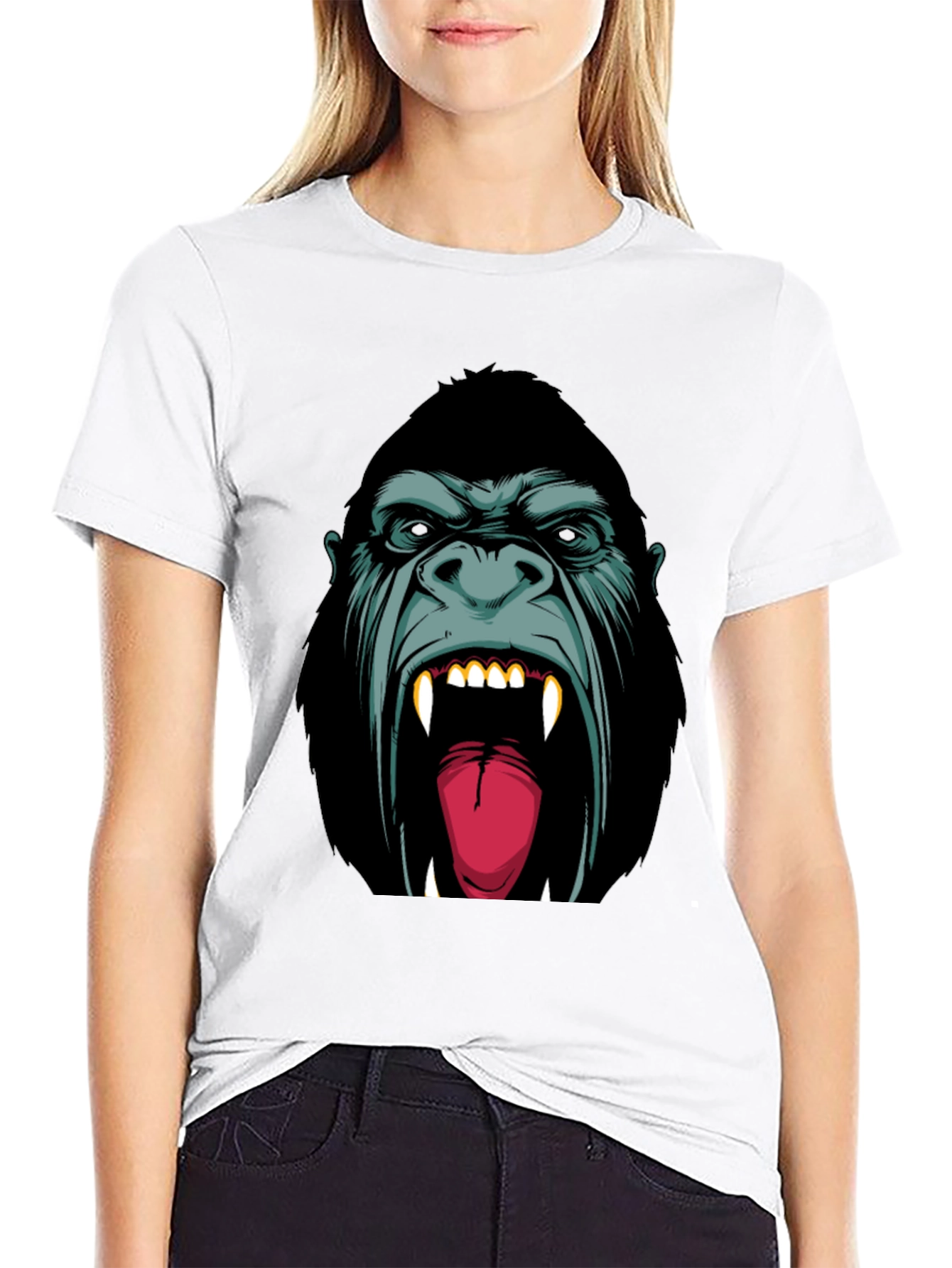 Ferocious Gorilla Graphic Tee - Black Cotton
