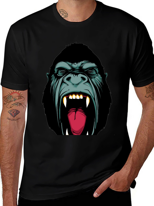 Ferocious Gorilla Graphic Tee - Black Cotton