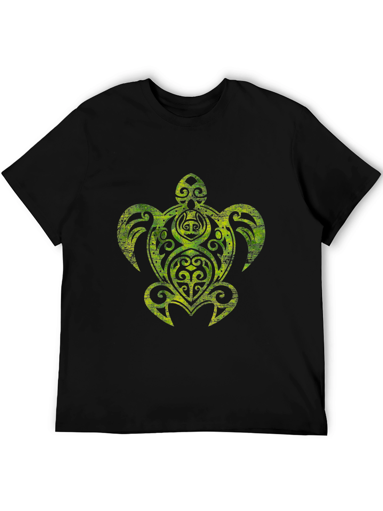Tribal Turtle Graphic Black T-Shirt