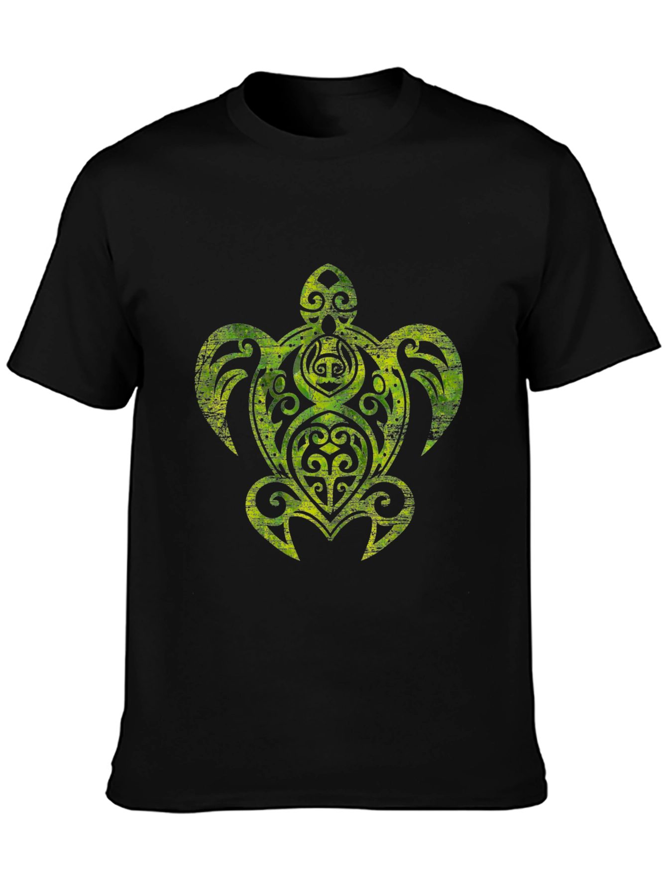 Tribal Turtle Graphic Black T-Shirt