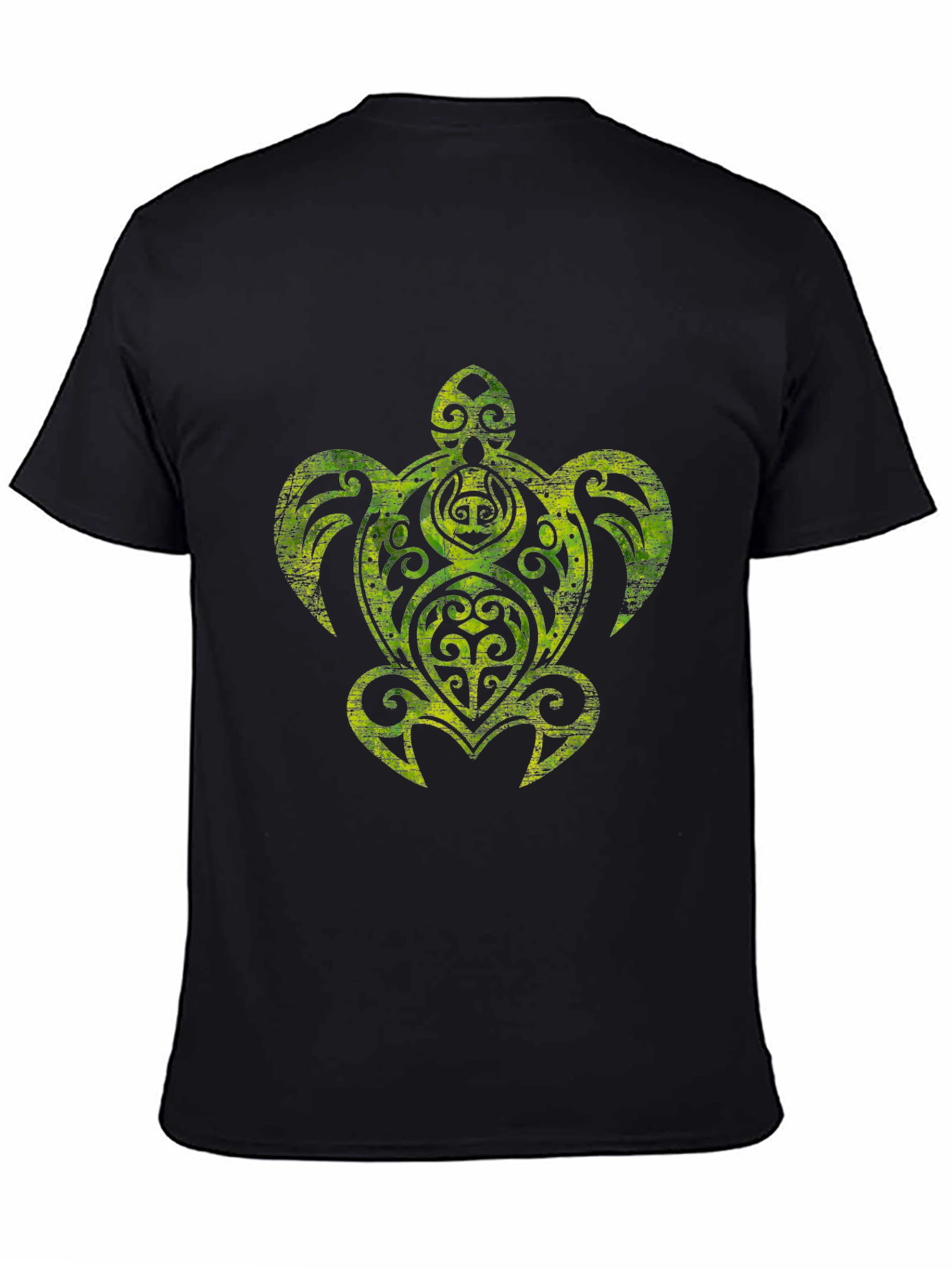 Tribal Turtle Graphic Black T-Shirt