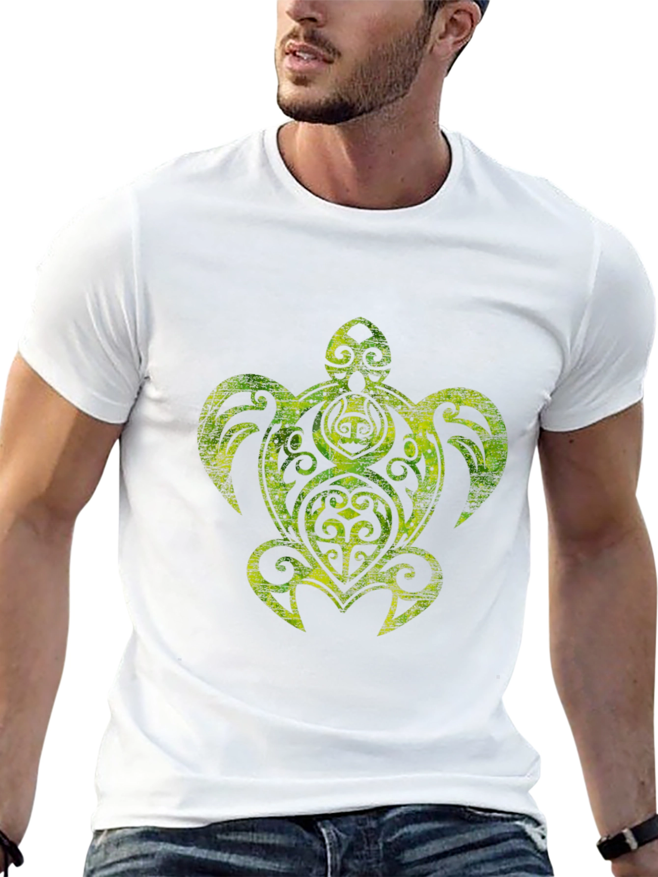 Tribal Turtle Graphic Black T-Shirt