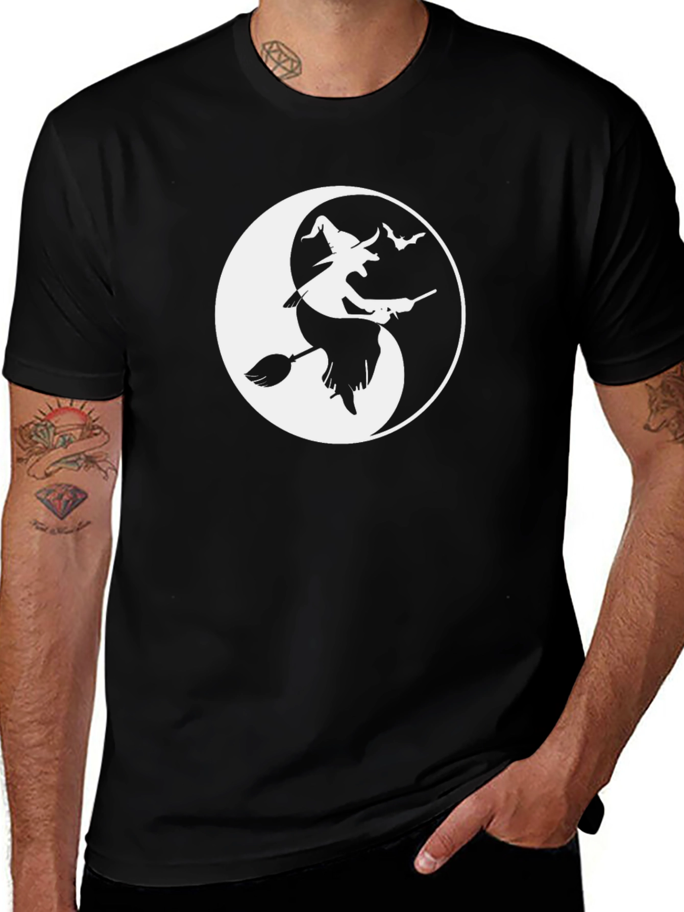 Witch Yin Yang Graphic Tee - Halloween Shirt