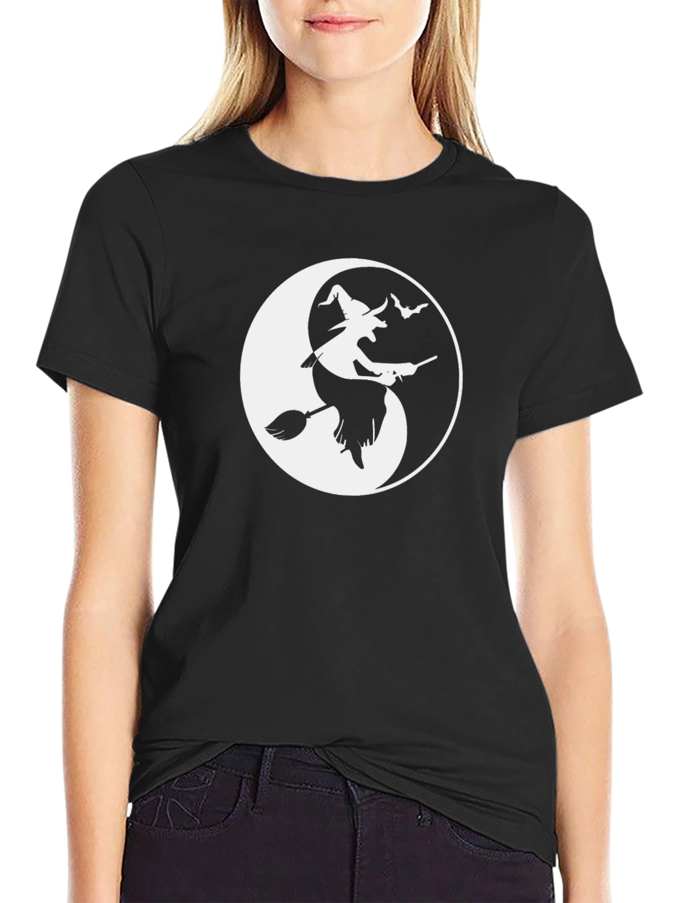 Witch Yin Yang Graphic Tee - Halloween Shirt