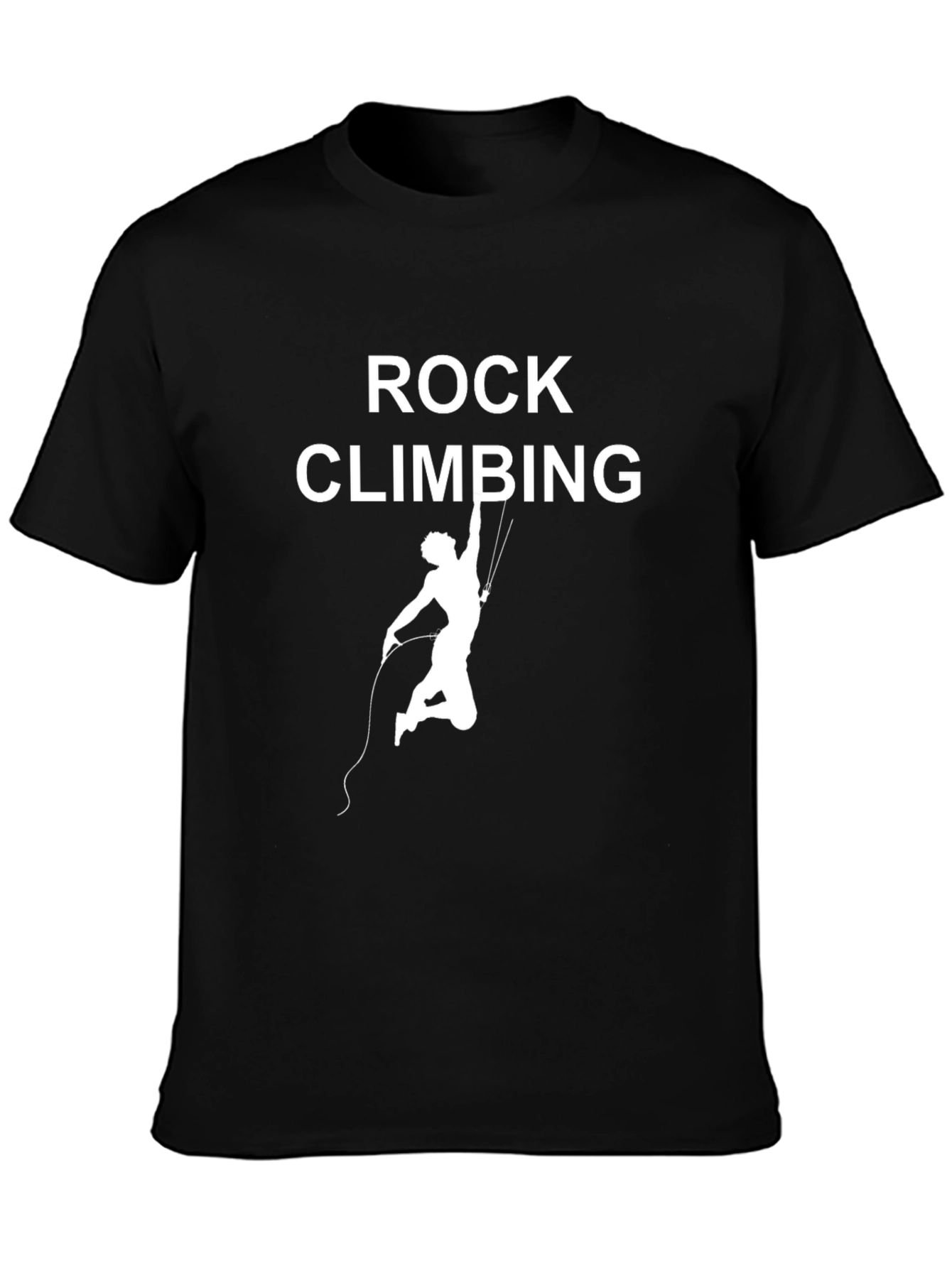 Rock Climbing Graphic Tee - Black Cotton Casual T-Shirt