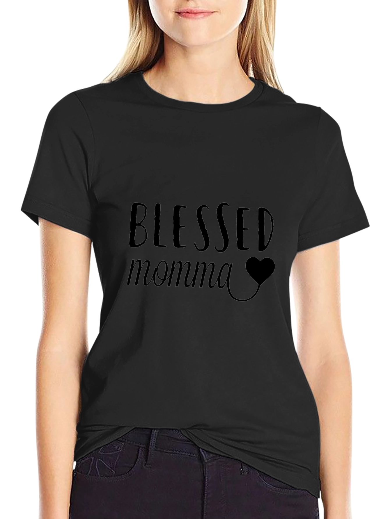 Blessed Momma Black T-Shirt