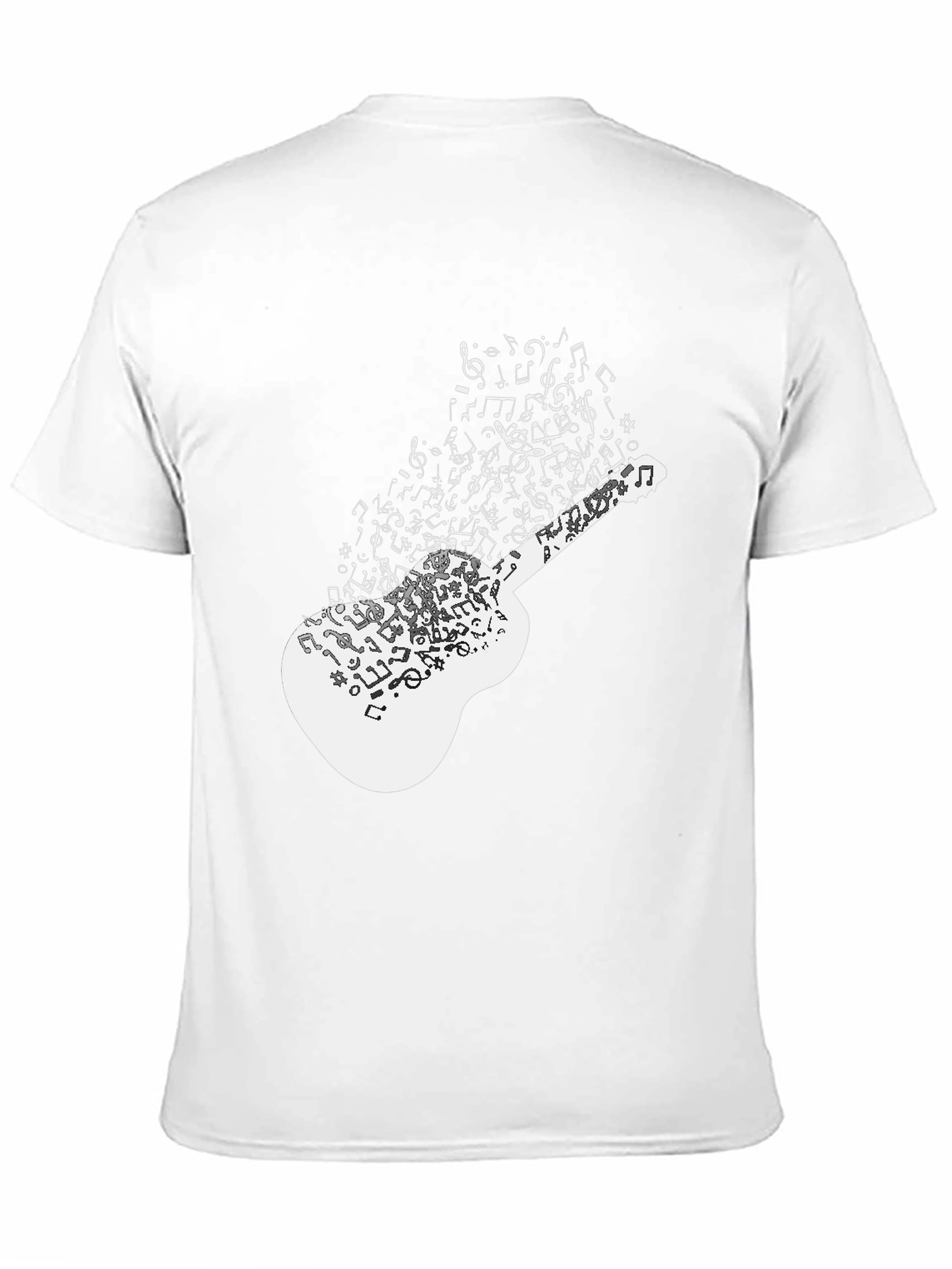 Musical Guitar Notes Graphic Black T-Shirt
