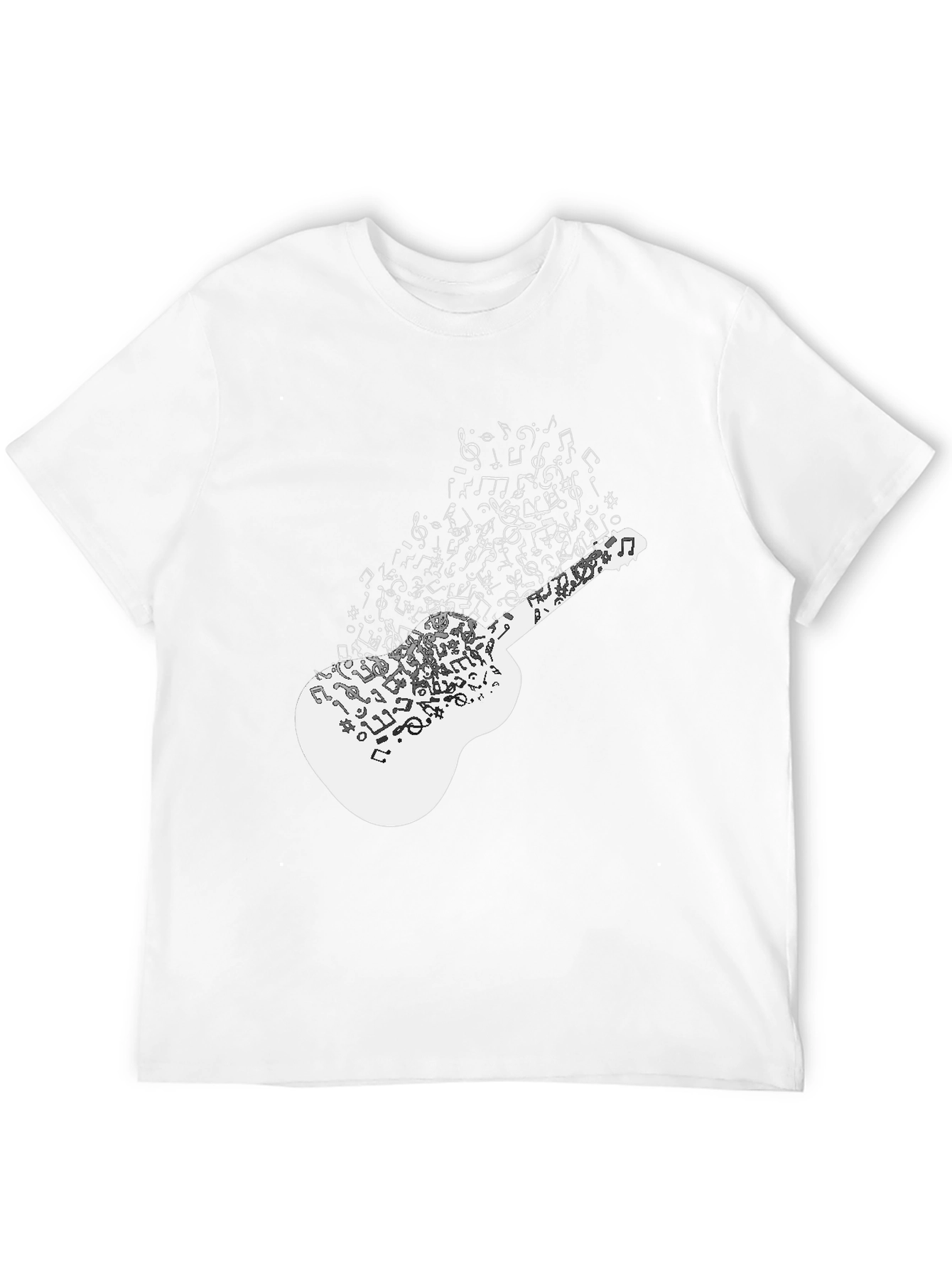 Musical Guitar Notes Graphic Black T-Shirt