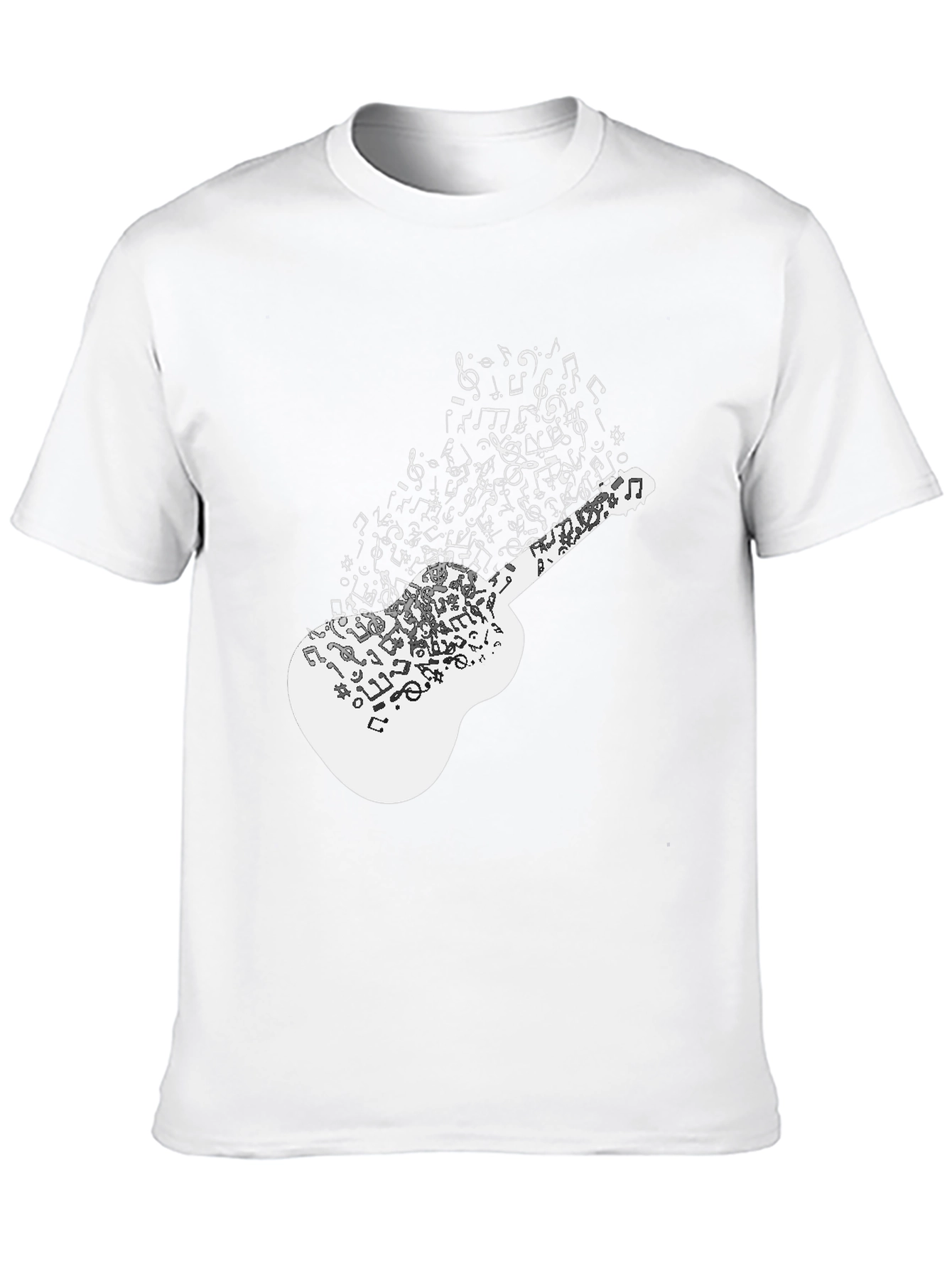 Musical Guitar Notes Graphic Black T-Shirt