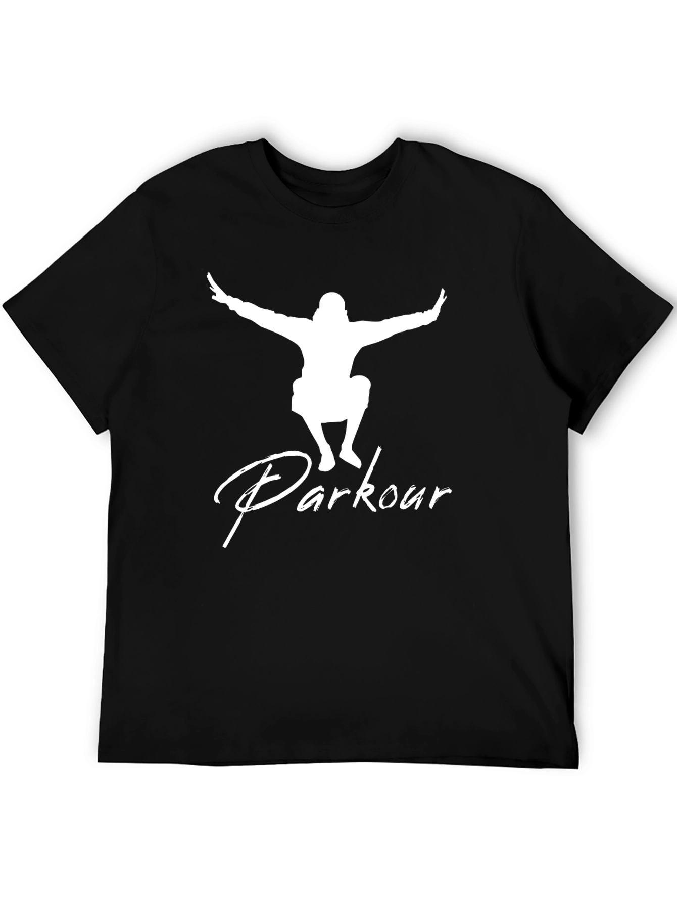 Parkour Graphic T-Shirt Black Streetwear Style