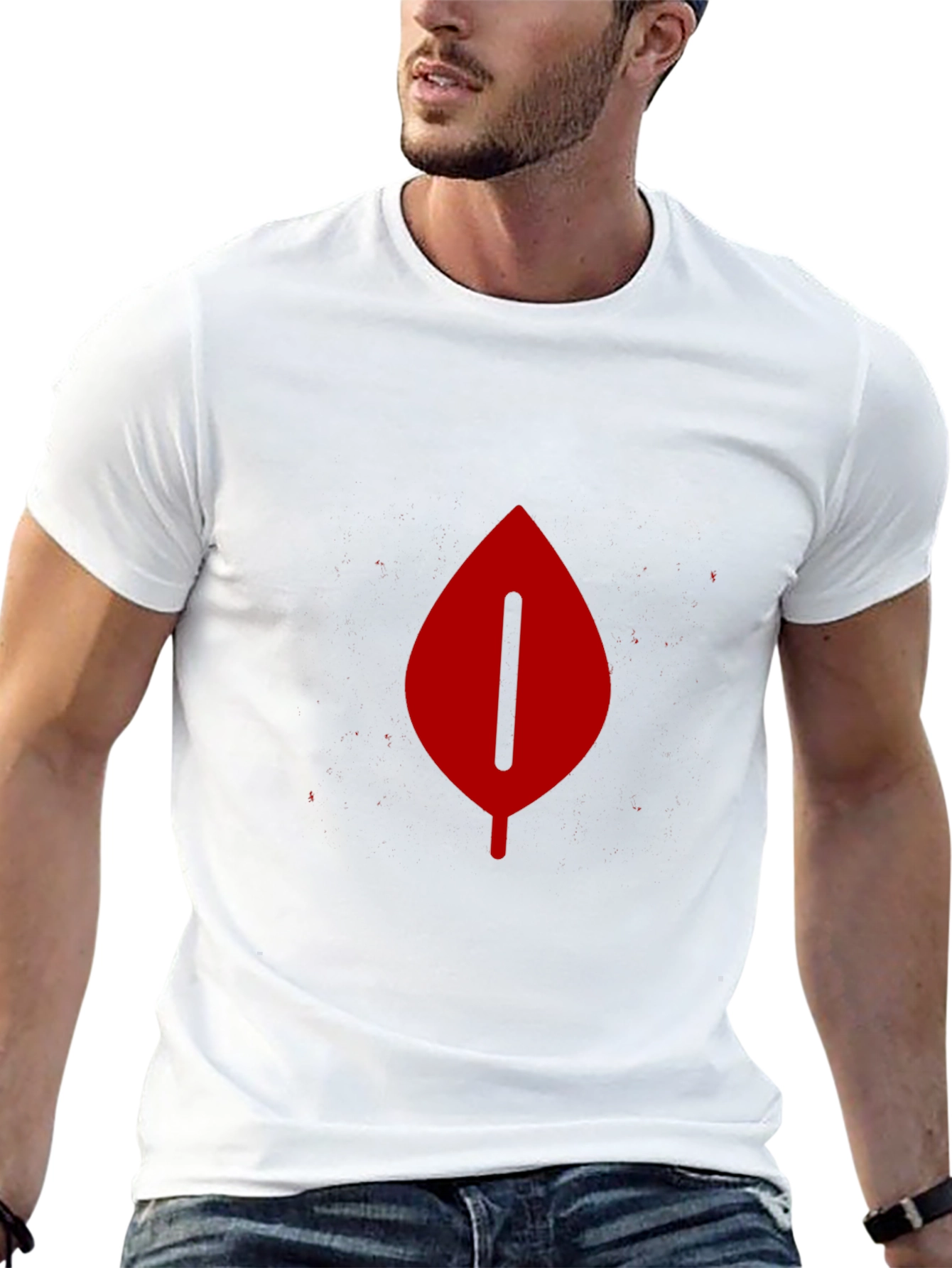 Modern Leaf Graphic Tee - Bold Black T-Shirt
