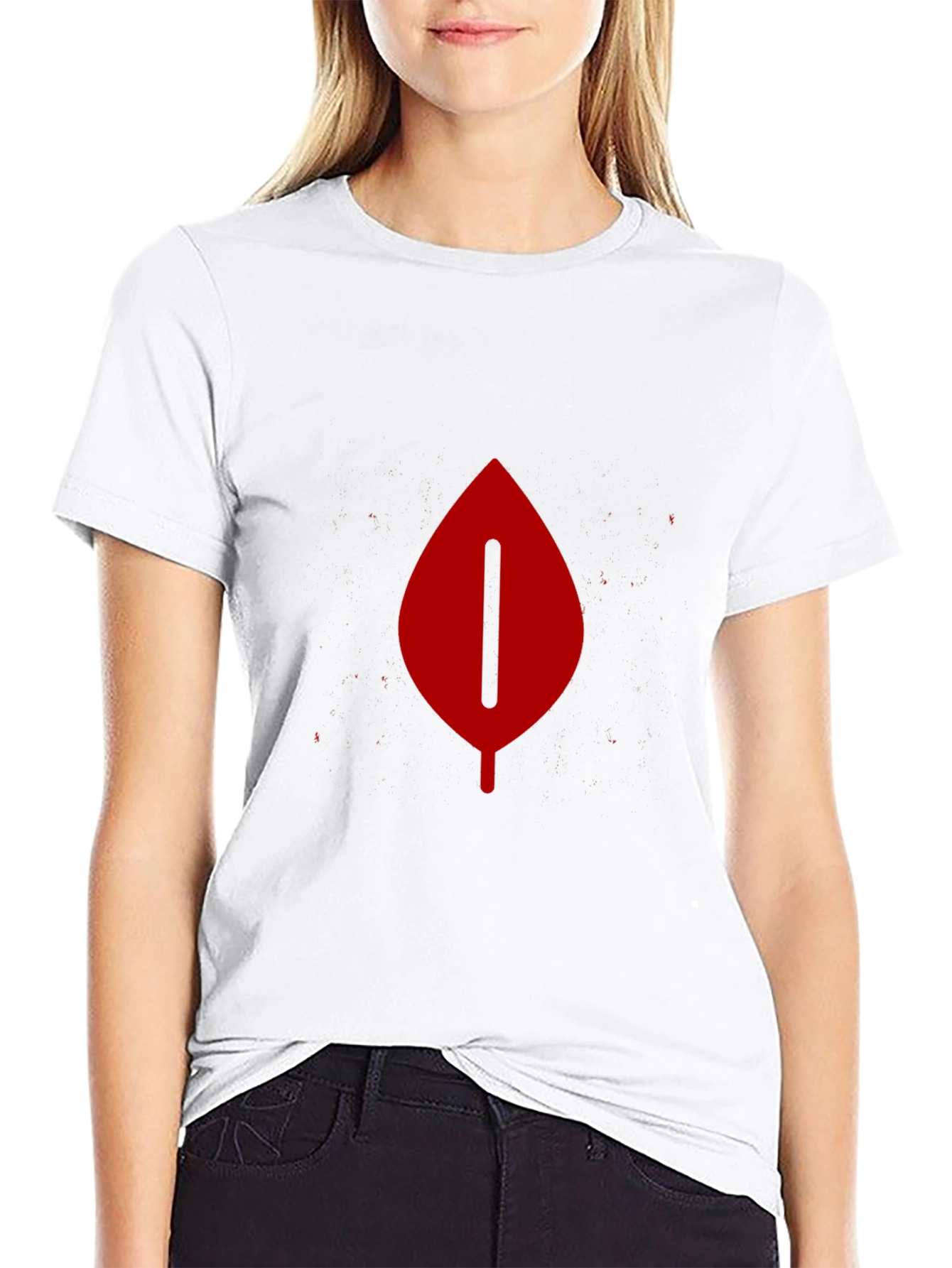 Modern Leaf Graphic Tee - Bold Black T-Shirt