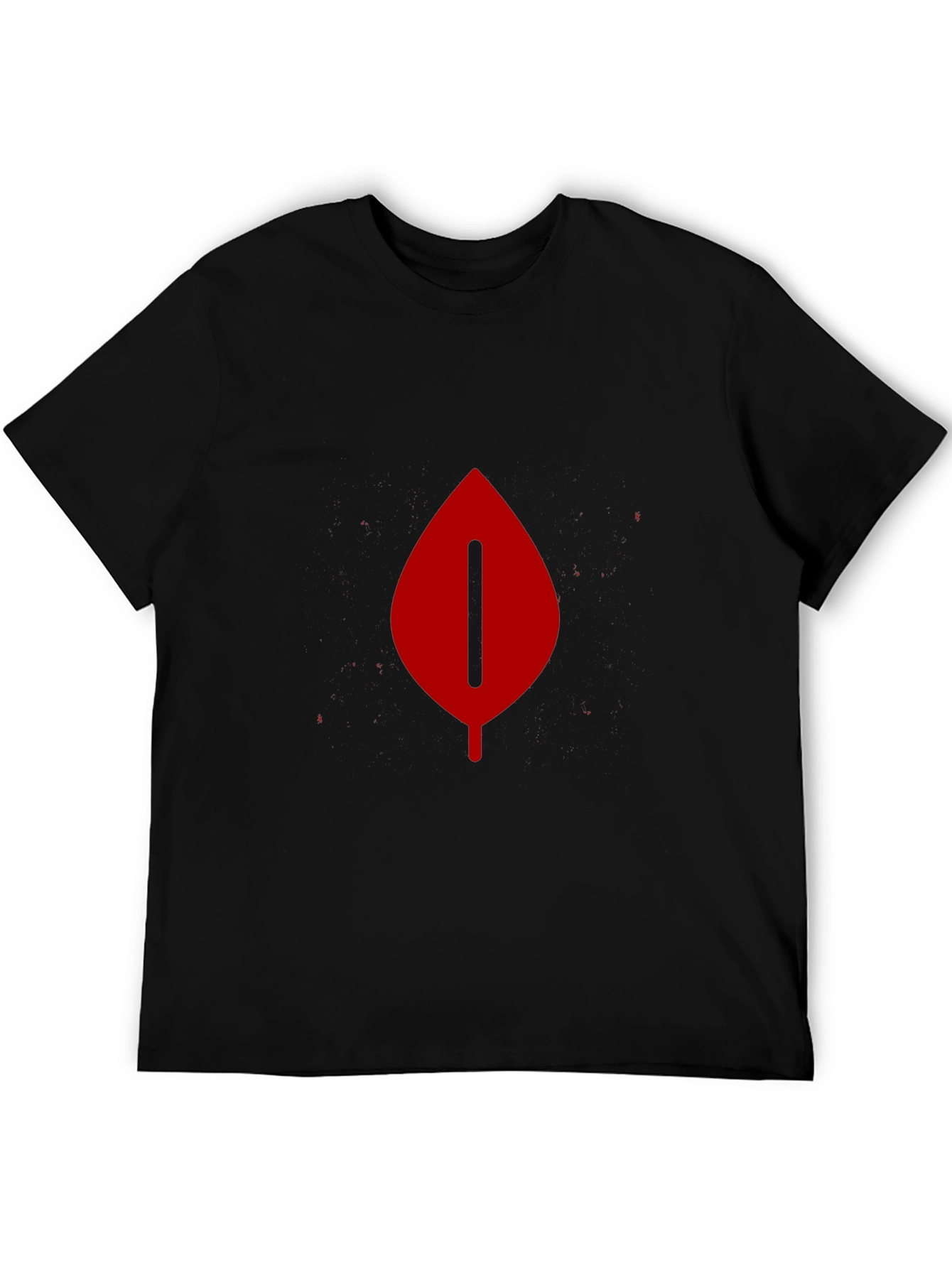 Modern Leaf Graphic Tee - Bold Black T-Shirt