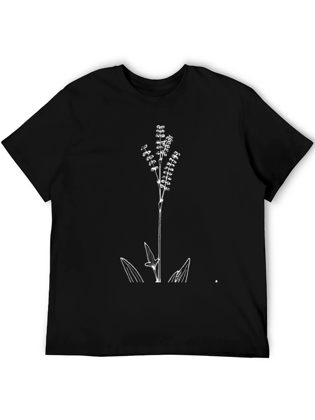 Botanical Print Black T-Shirt