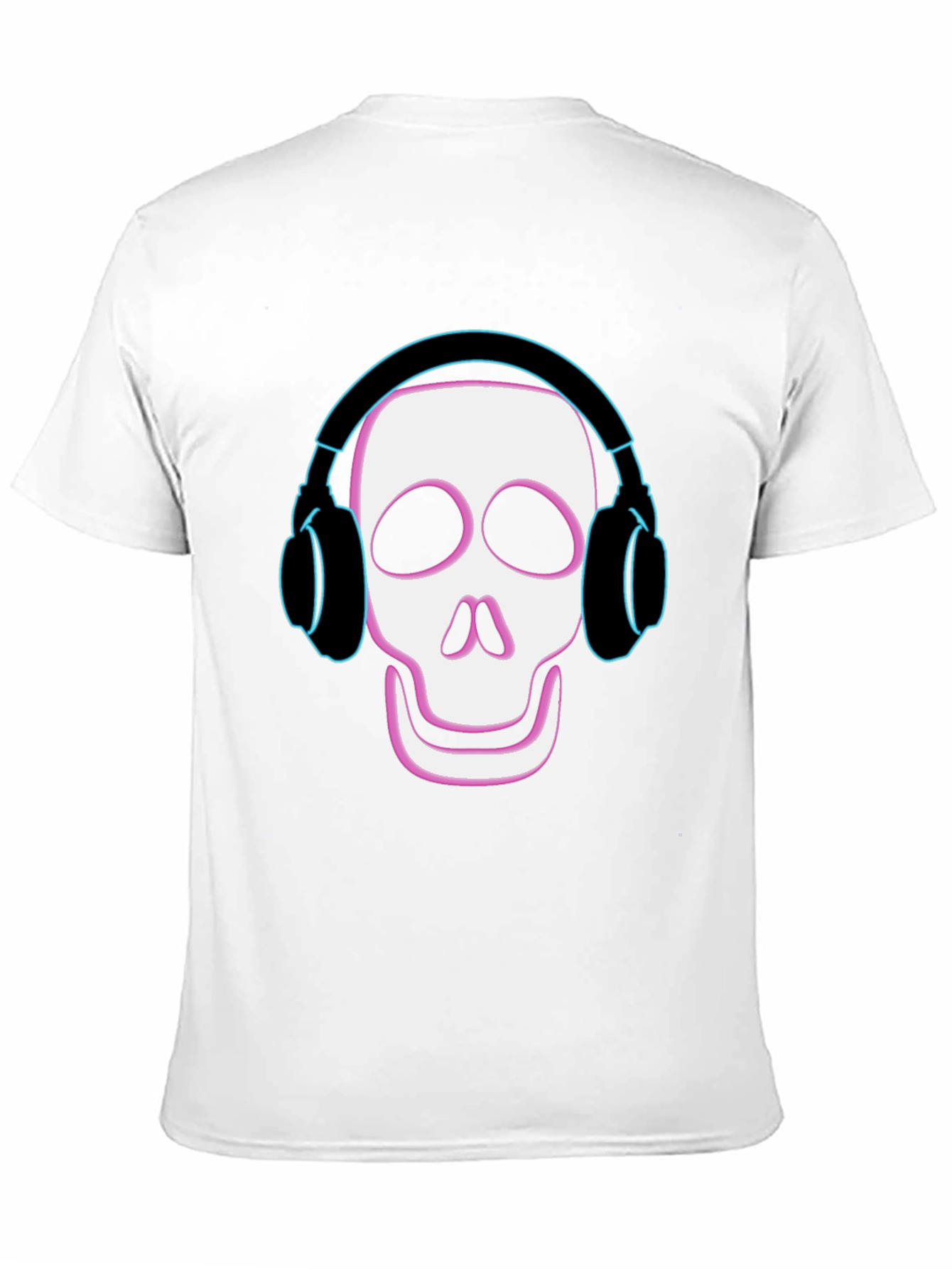 Skull with Headphones Graphic Tee - Cool Black T-Shirt