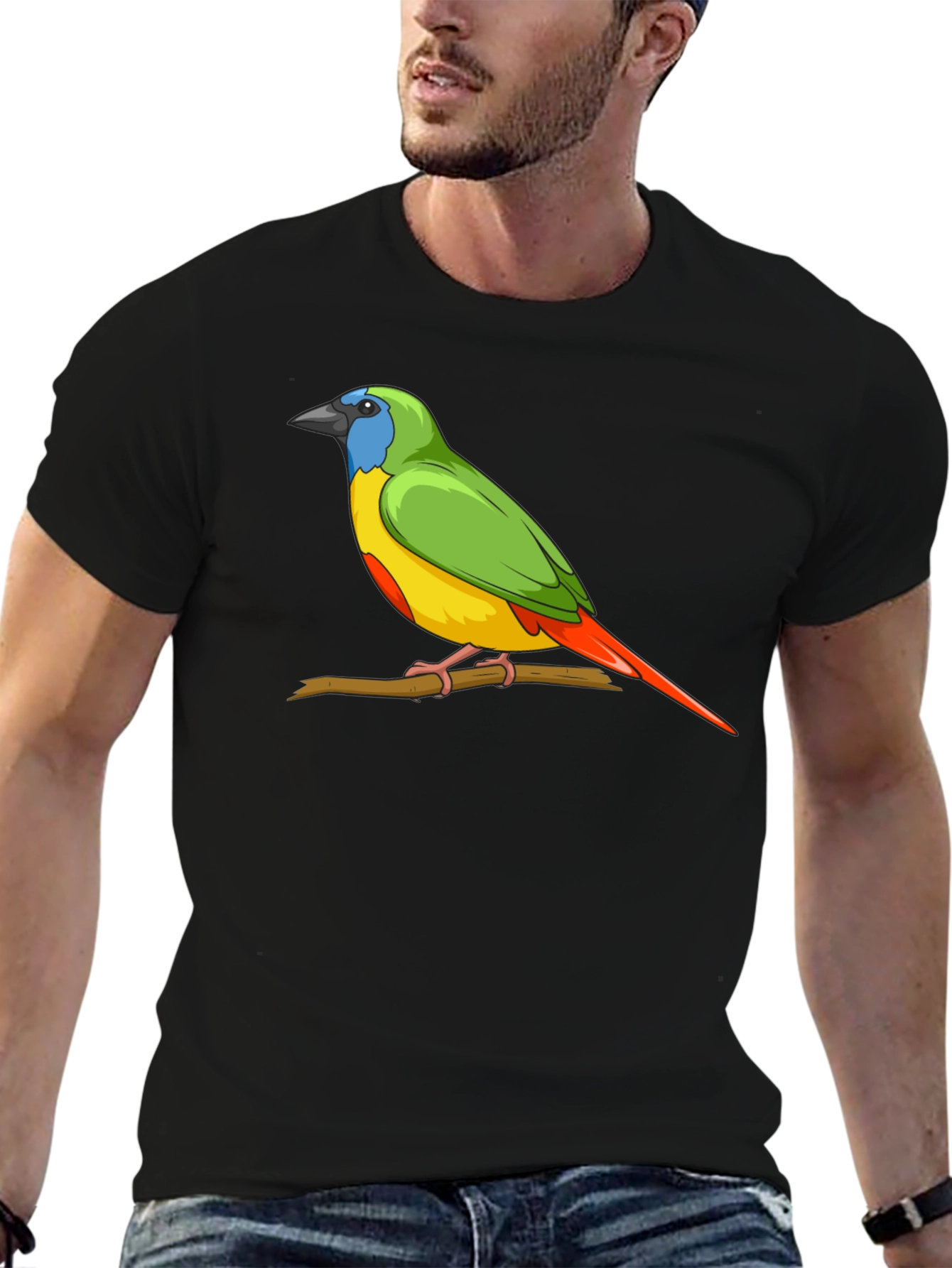 Bird on Branch Graphic Tee - Unisex Black T-Shirt