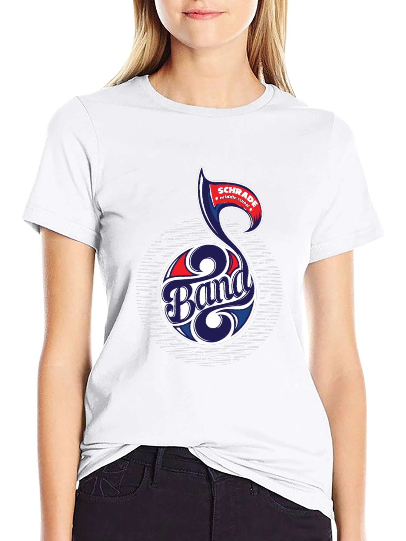 Schrade Middle School Band T-Shirt Music Note