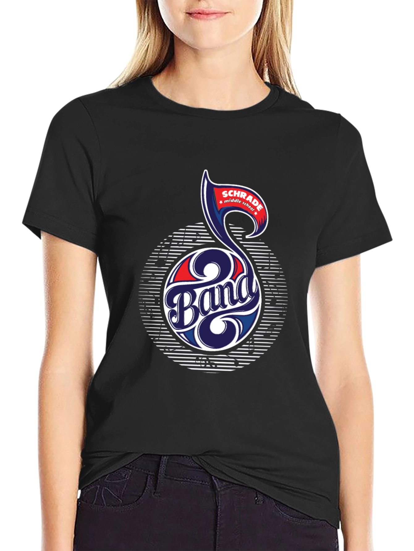 Schrade Middle School Band T-Shirt Music Note