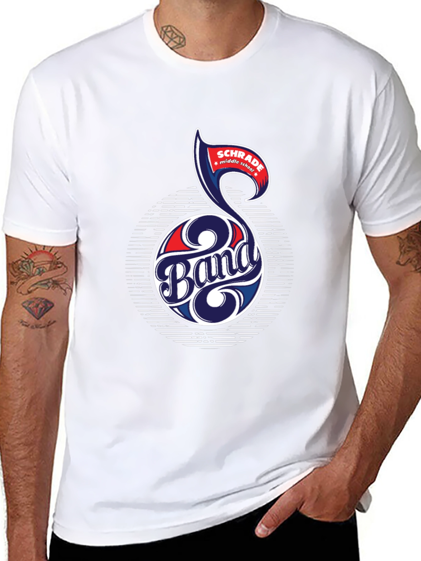 Schrade Middle School Band T-Shirt Music Note