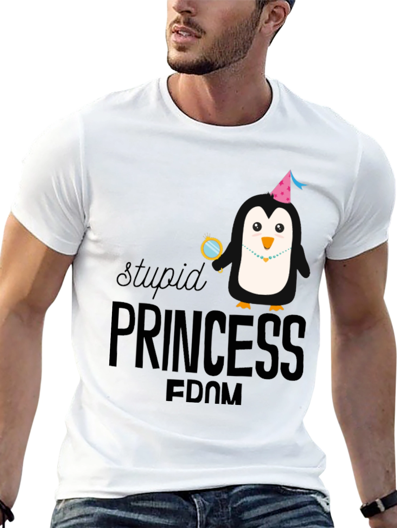 Stupid Princess-dom Penguin Graphic T-Shirt