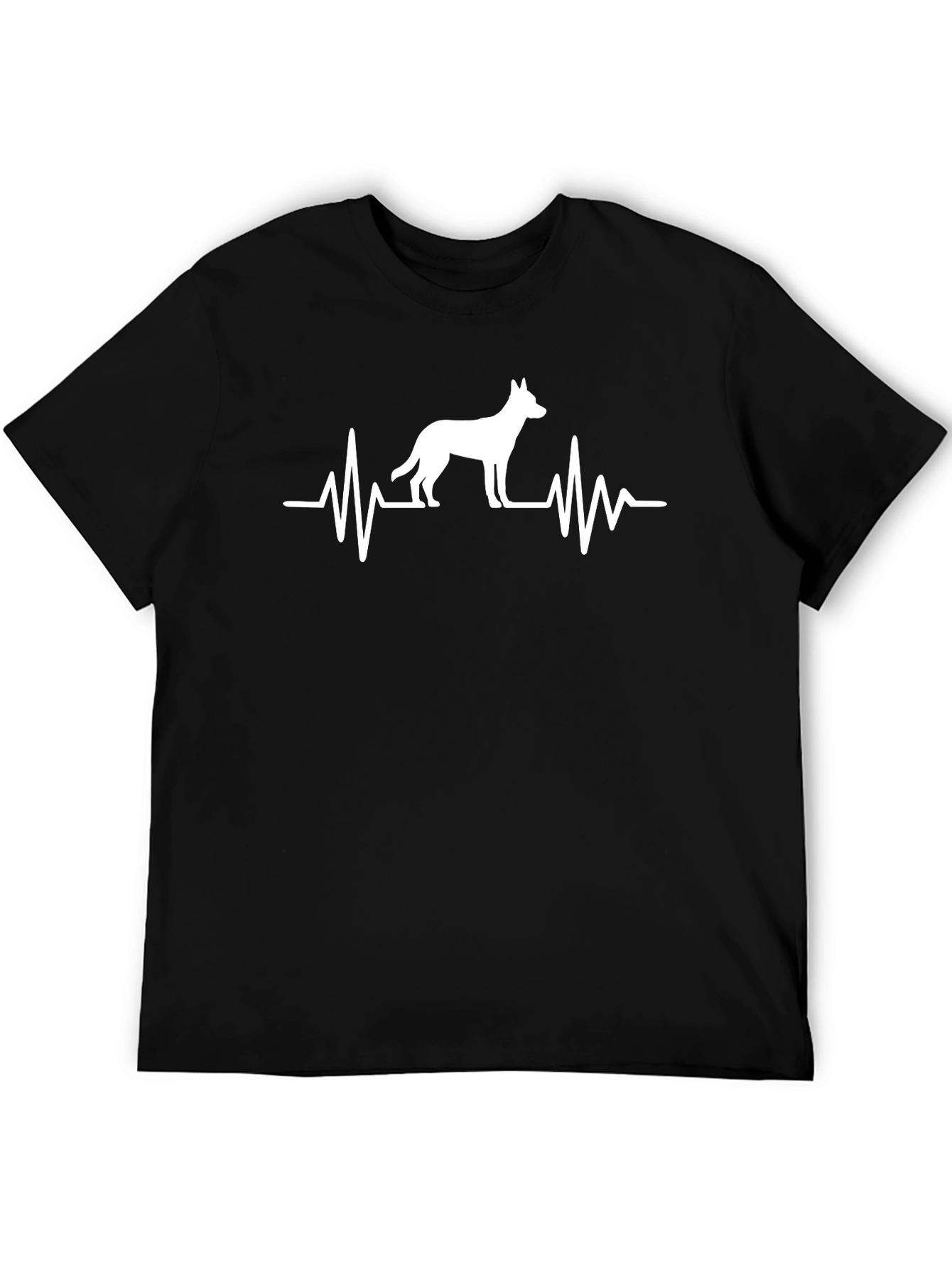 Dog Heartbeat Graphic Tee - Black