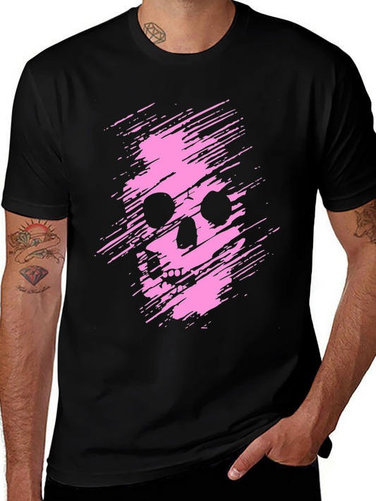 Edgy Skull Graphic Tee - Mens Black T-Shirt