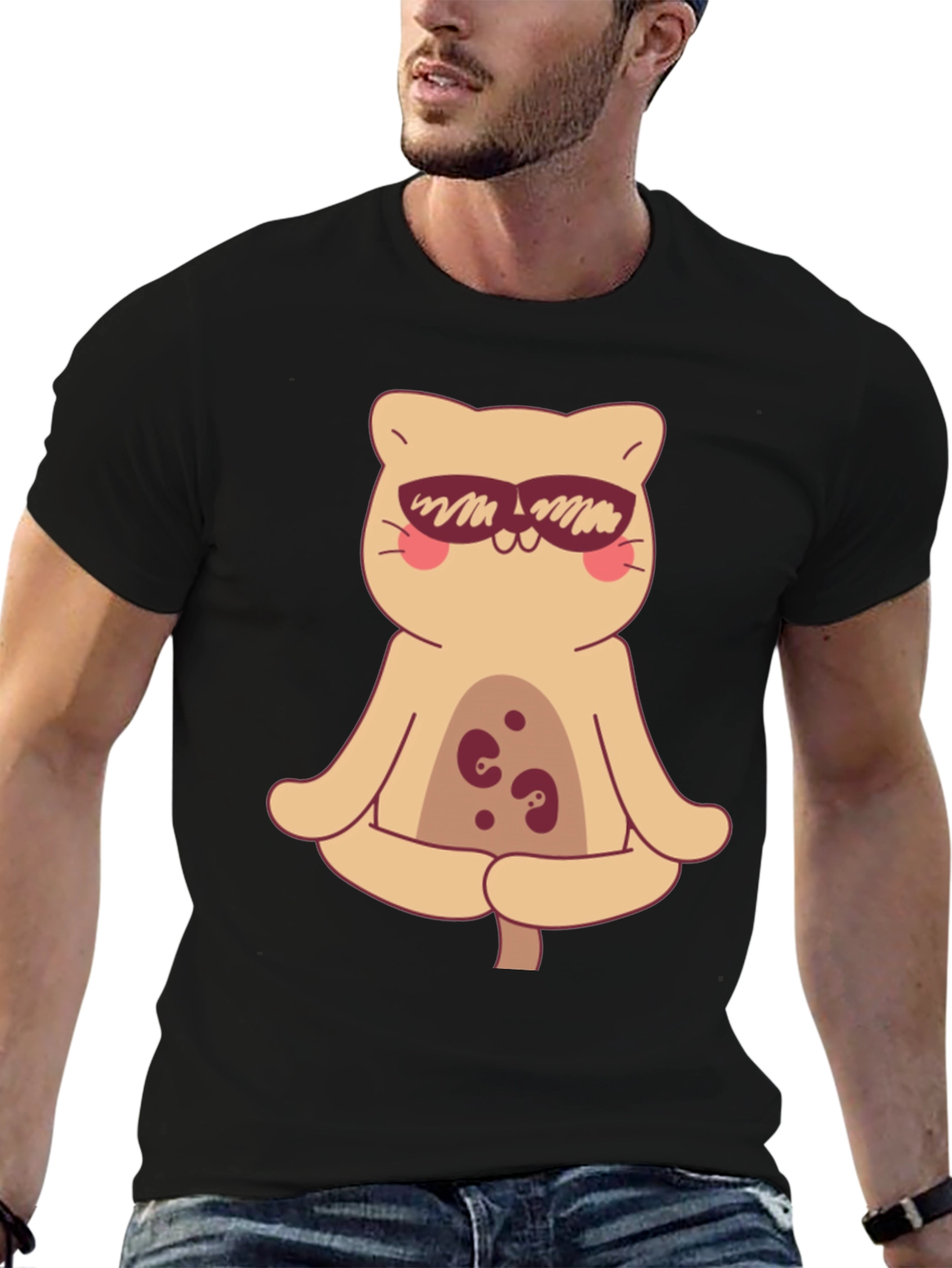 Cool Cat Meditating T-Shirt
