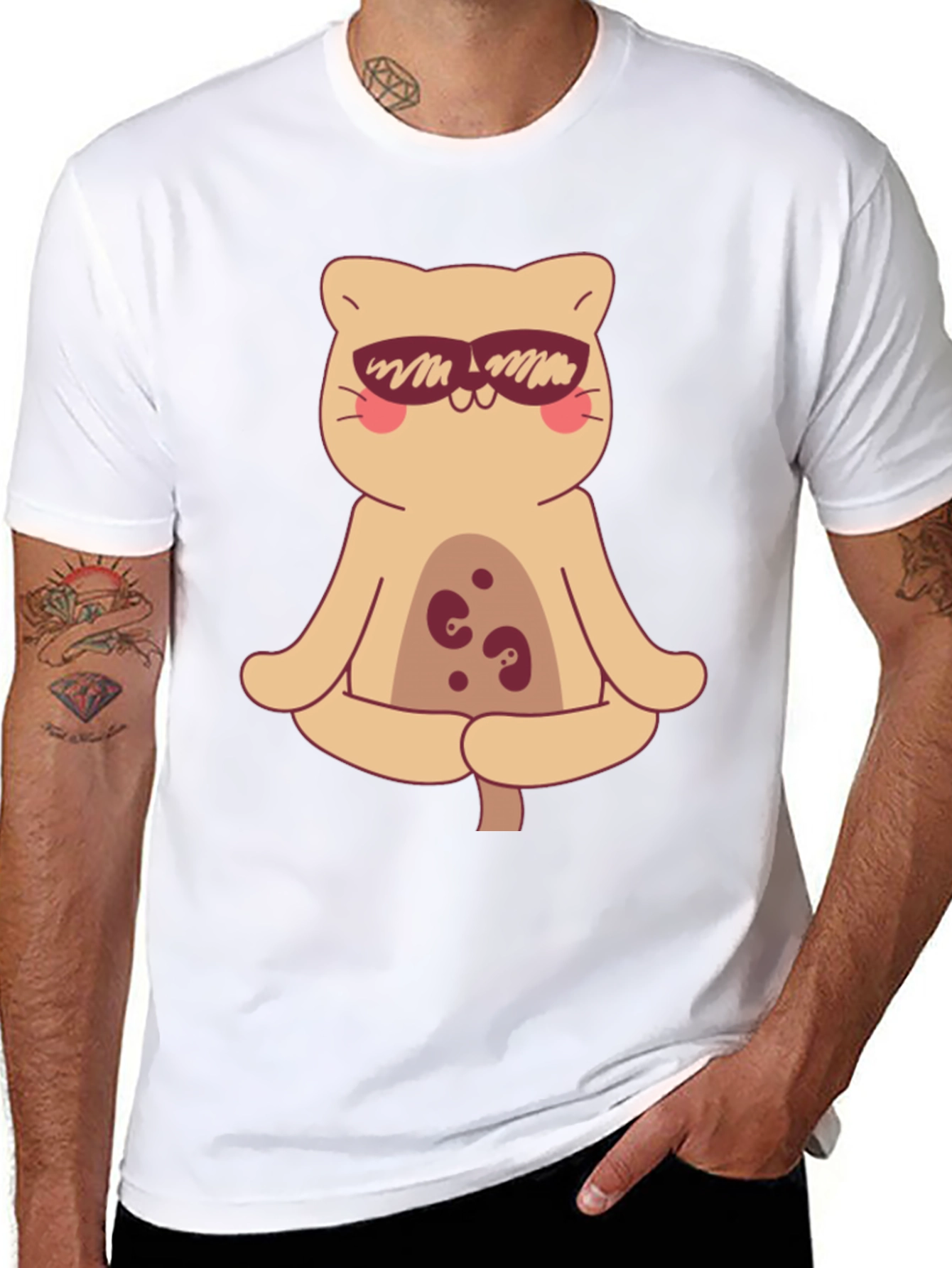 Cool Cat Meditating T-Shirt