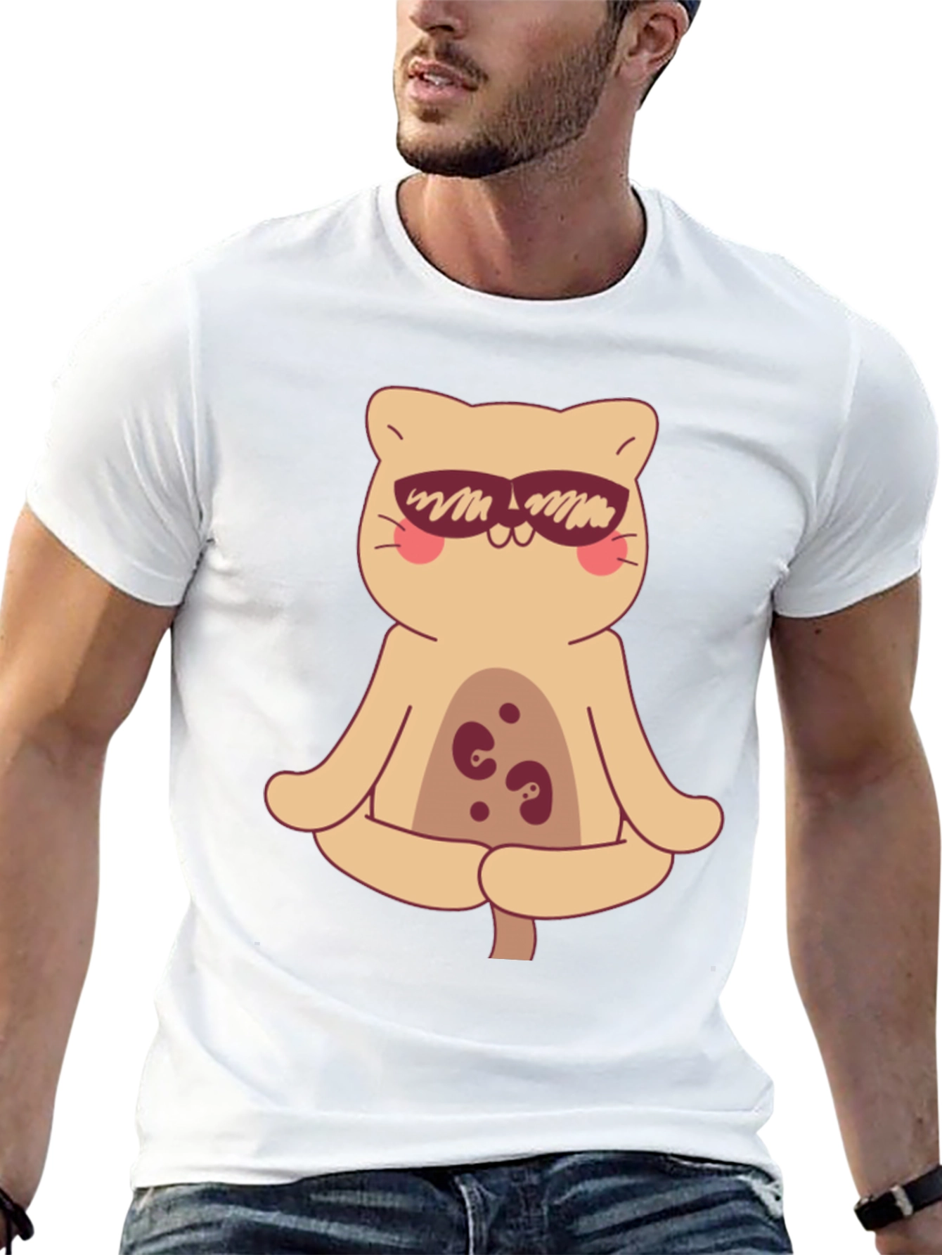 Cool Cat Meditating T-Shirt