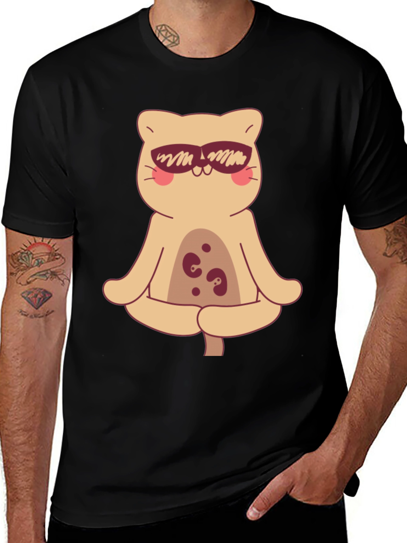 Cool Cat Meditating T-Shirt