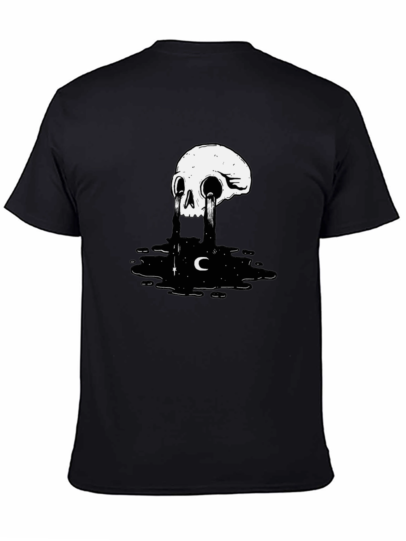 Skull Tears Graphic Tee - Black Cotton Blend