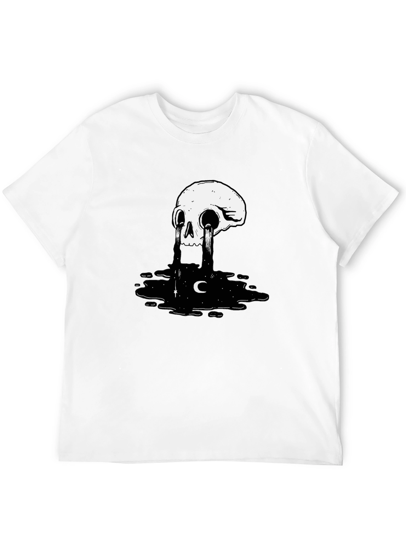 Skull Tears Graphic Tee - Black Cotton Blend
