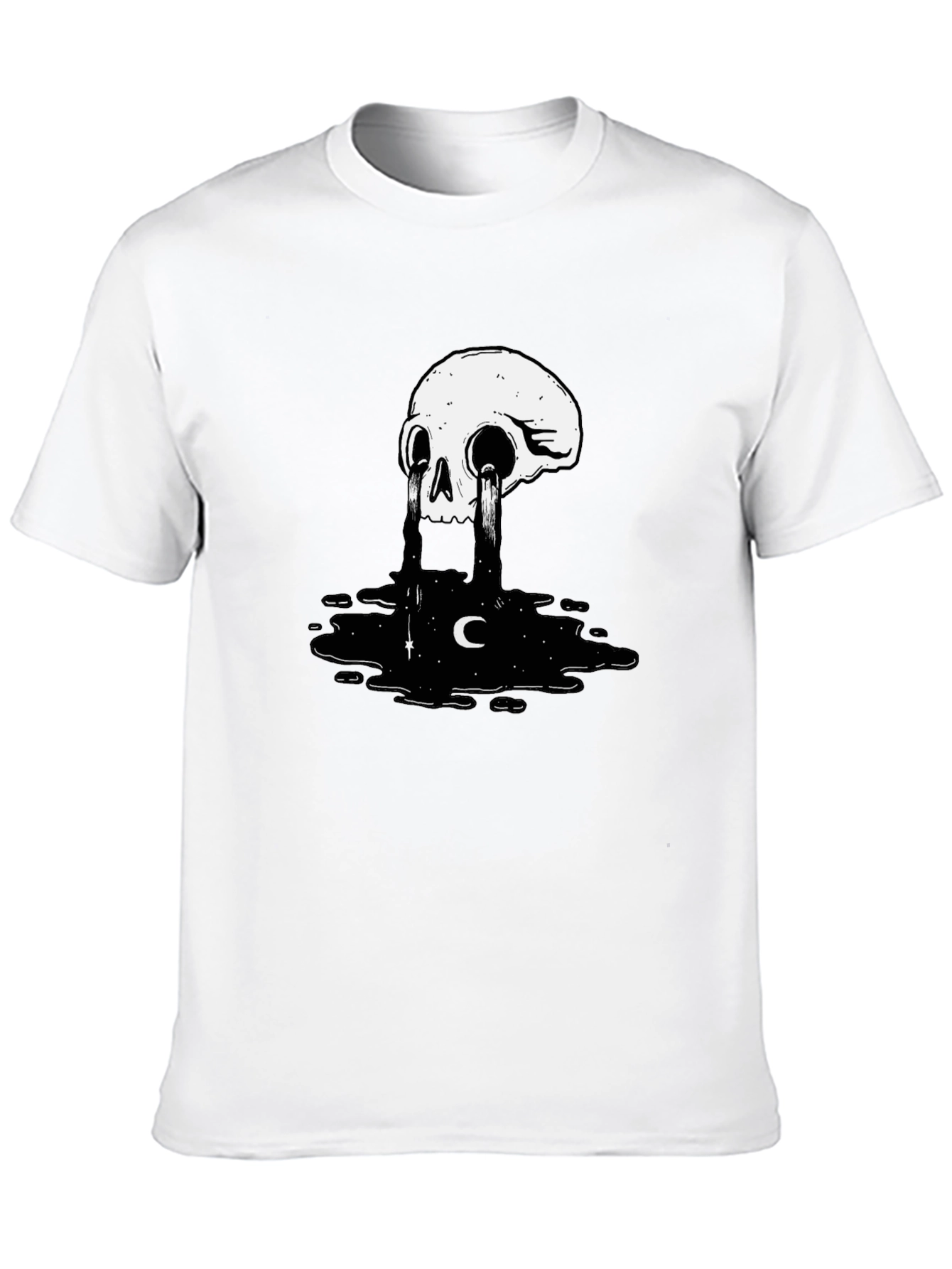 Skull Tears Graphic Tee - Black Cotton Blend