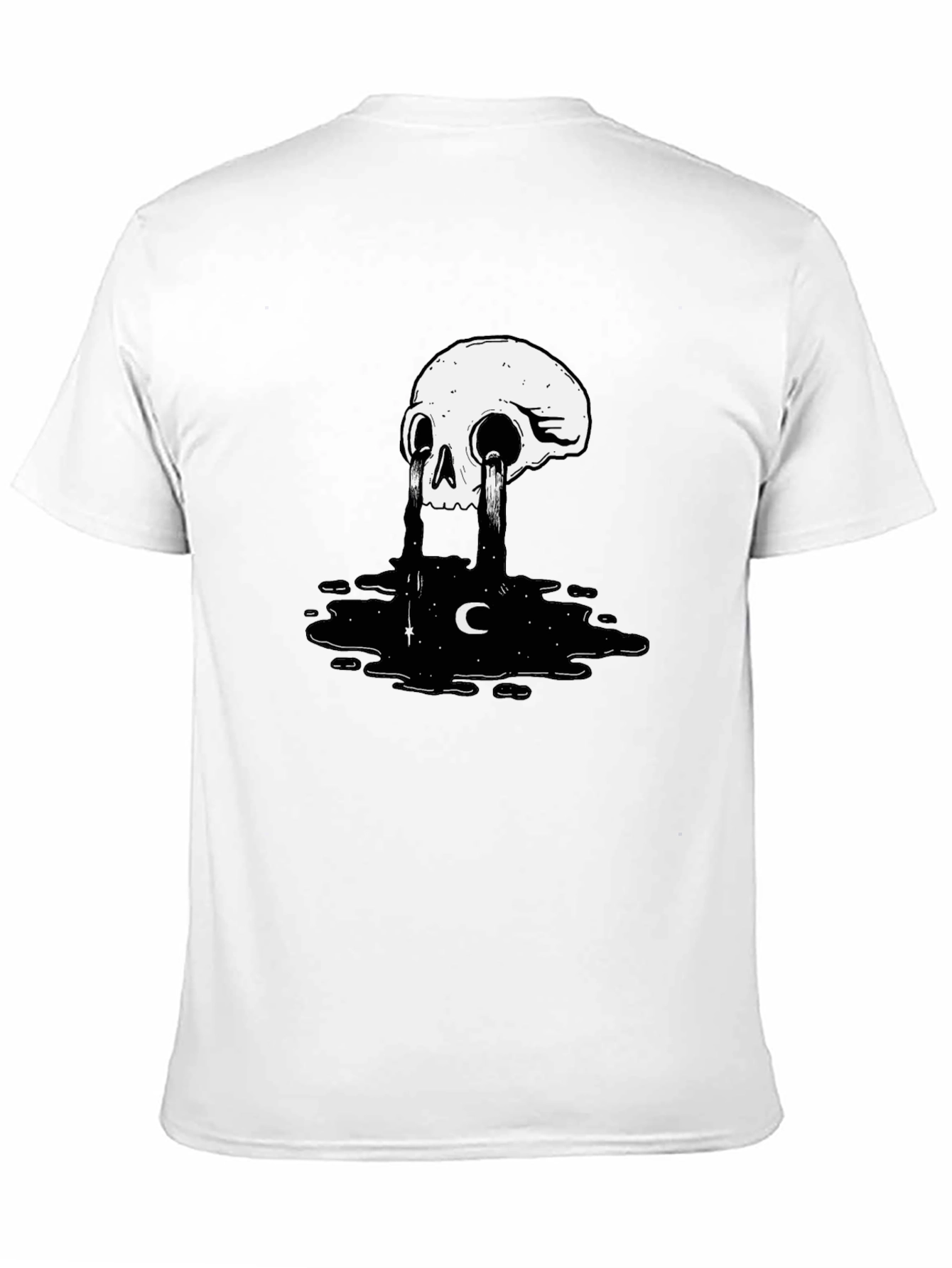 Skull Tears Graphic Tee - Black Cotton Blend