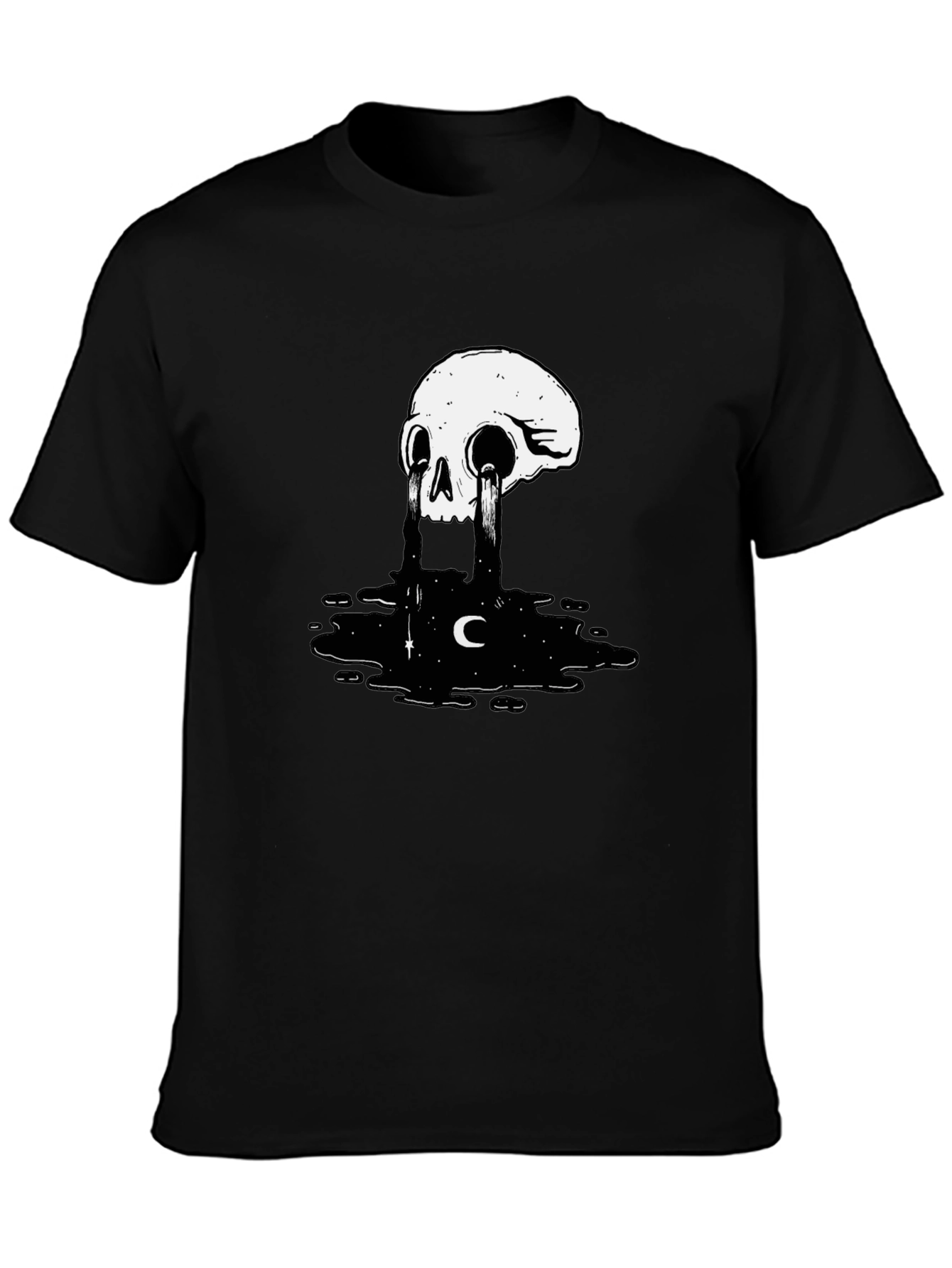 Skull Tears Graphic Tee - Black Cotton Blend