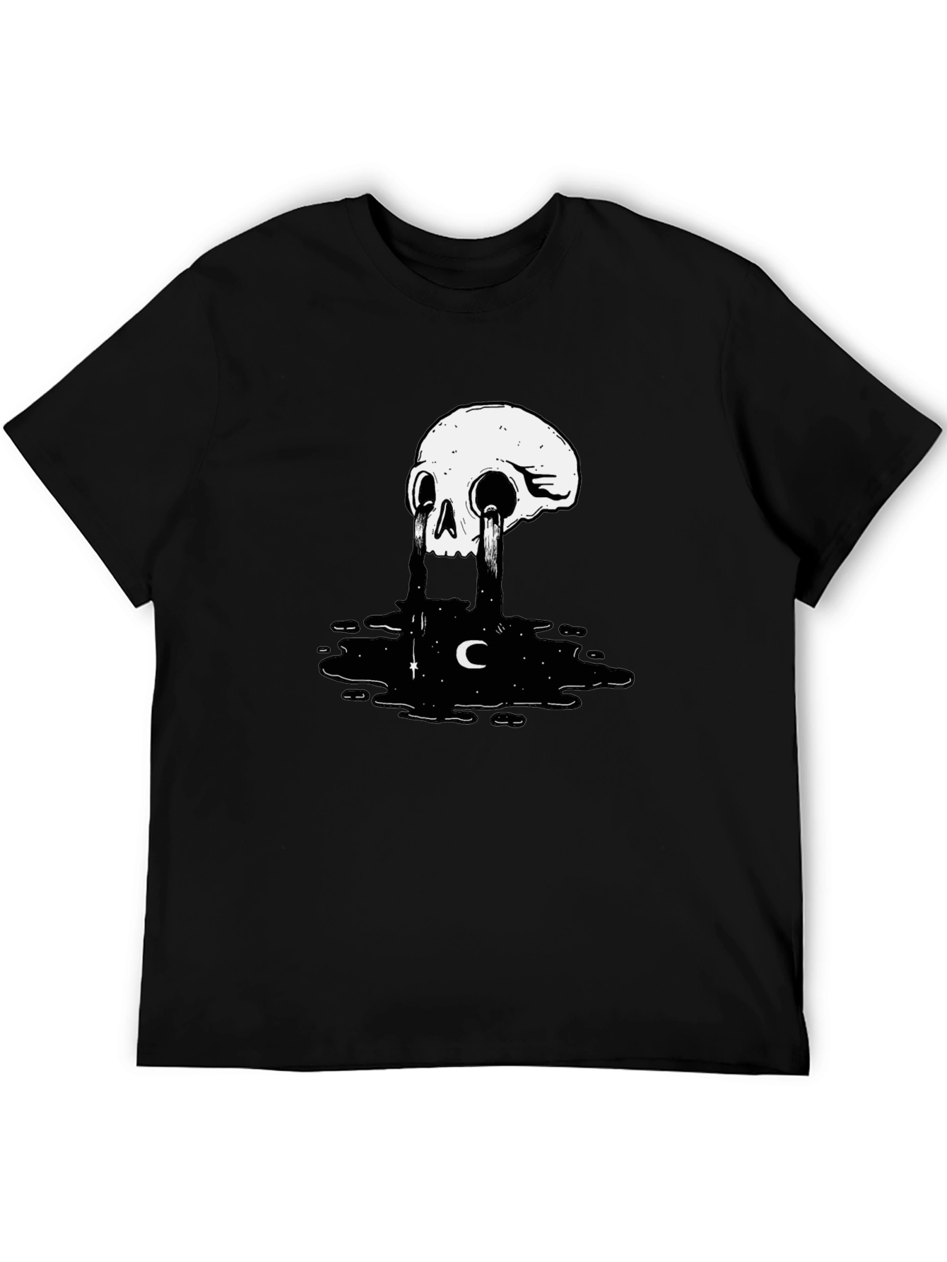 Skull Tears Graphic Tee - Black Cotton Blend