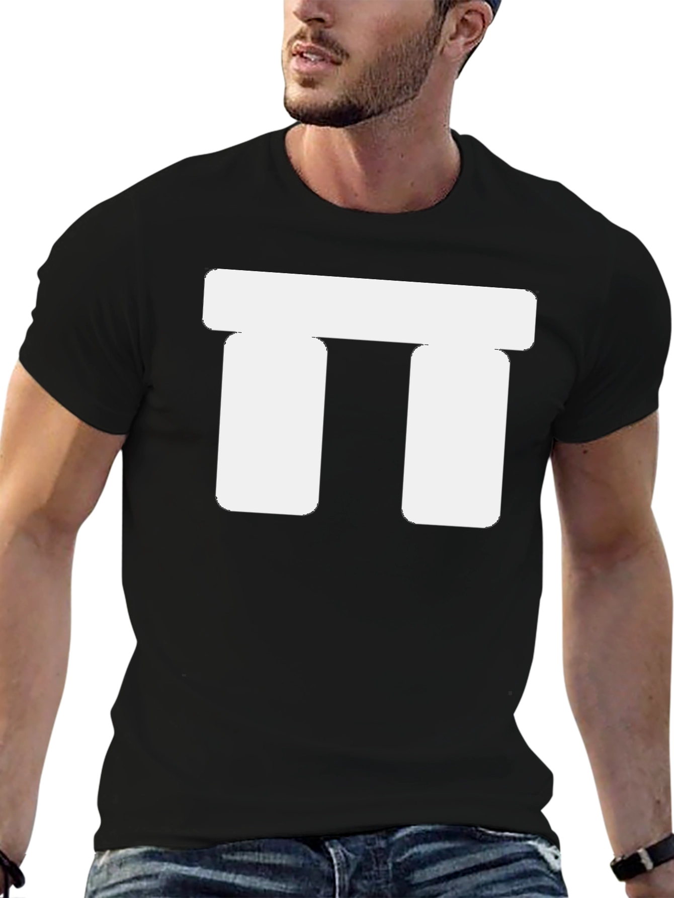 Abstract Graphic T-Shirt - Black Cotton Casual Tee