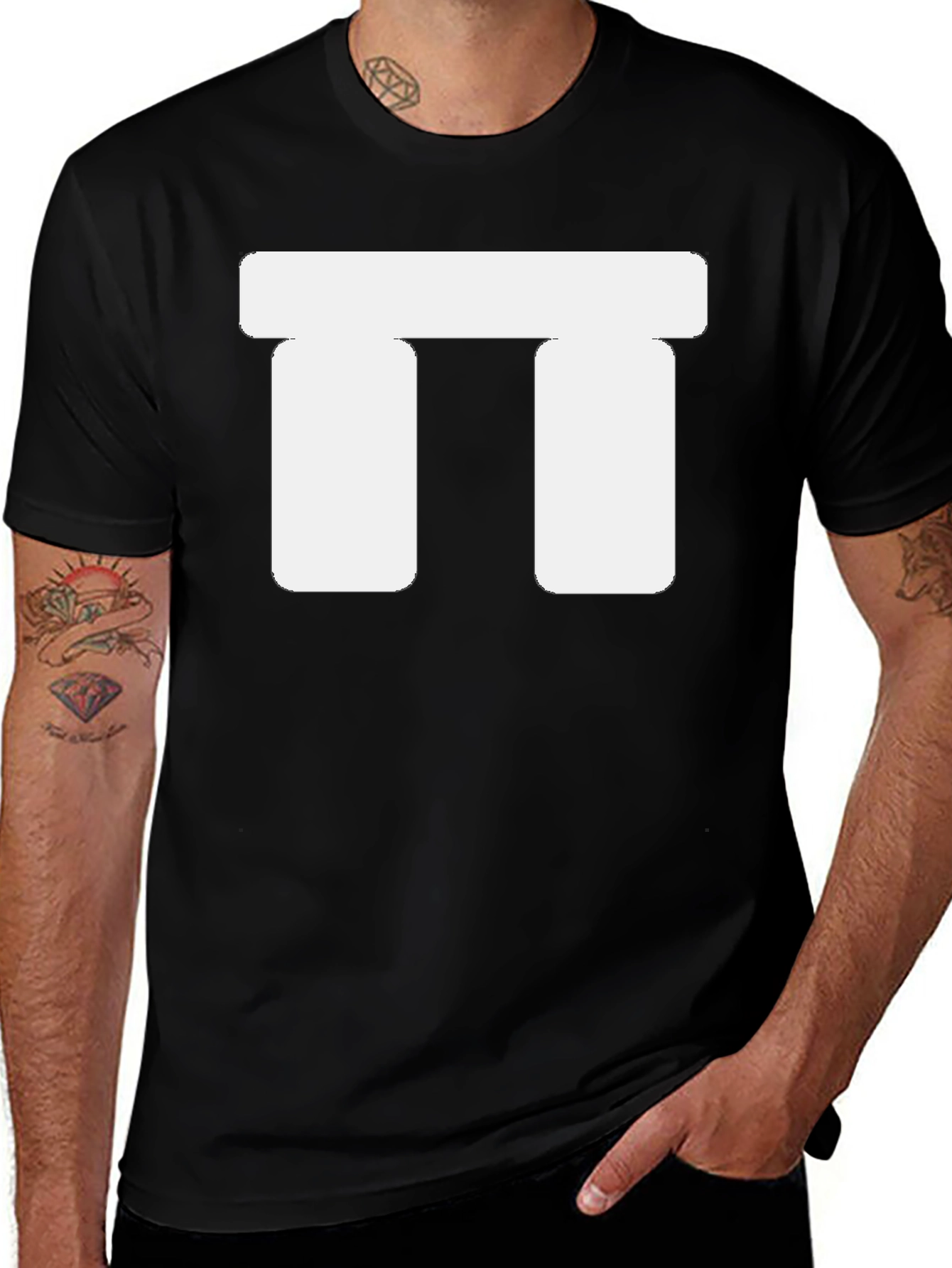 Abstract Graphic T-Shirt - Black Cotton Casual Tee