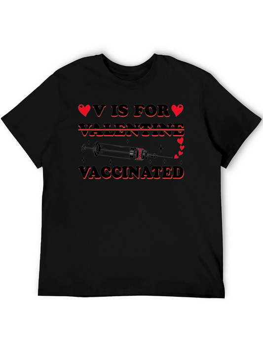 V Is For Valentine Vaccinated Black T-Shirt